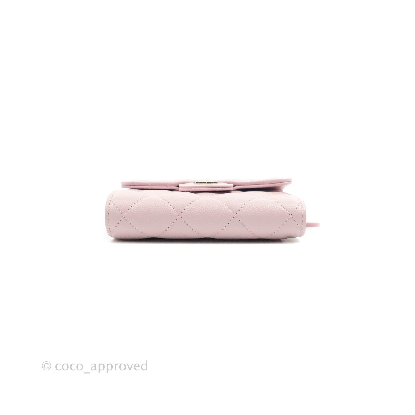 Chanel Classic Flap Wallet Pink Caviar Gold Hardware 21S