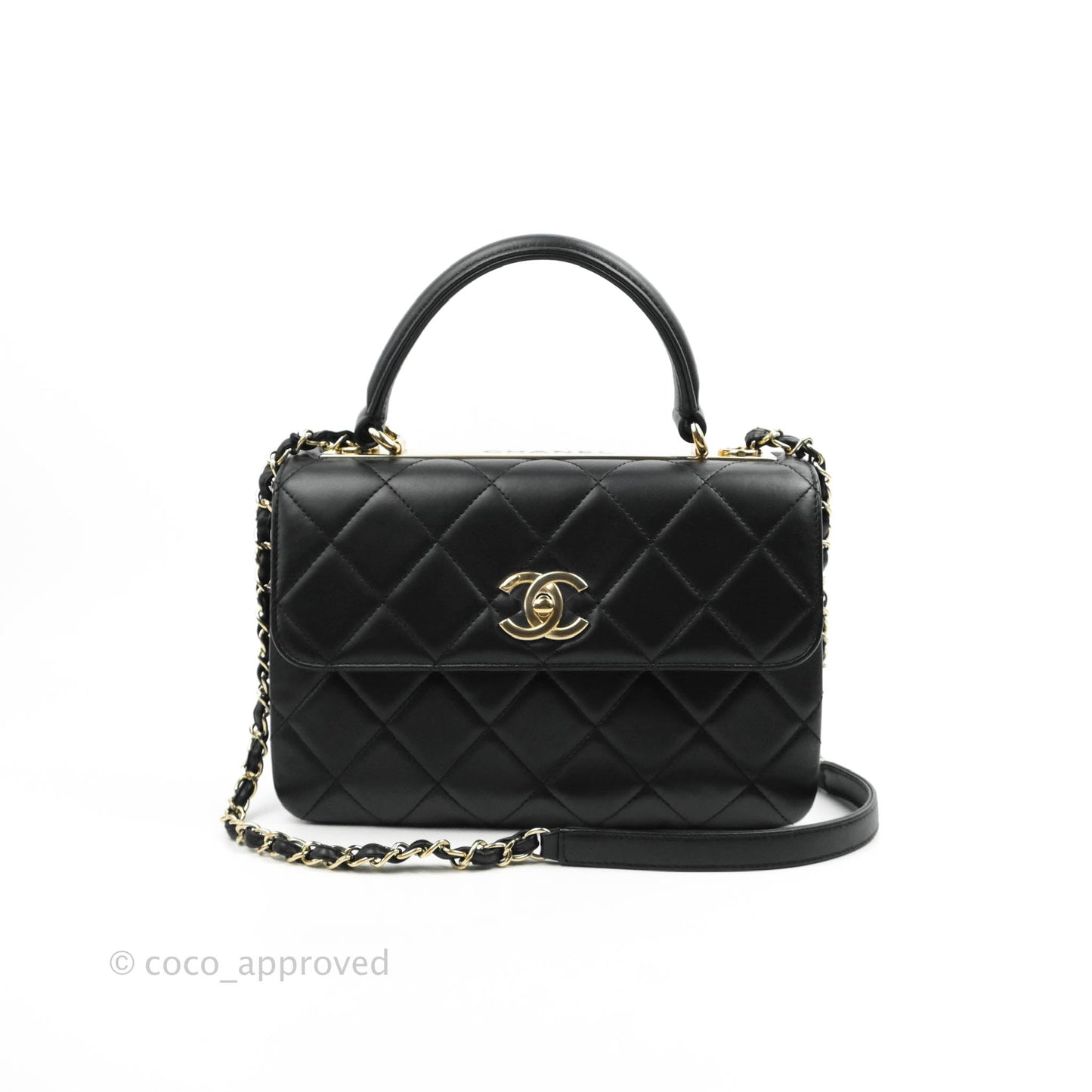 Chanel Small Trendy CC Black Lambskin Gold Hardware