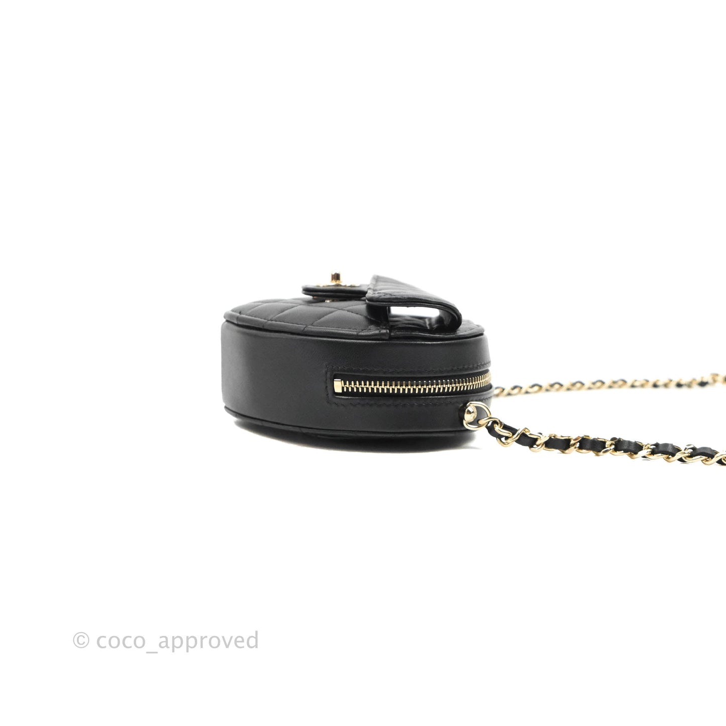 Chanel Small Heart Bag Black Lambskin Gold Hardware 22S