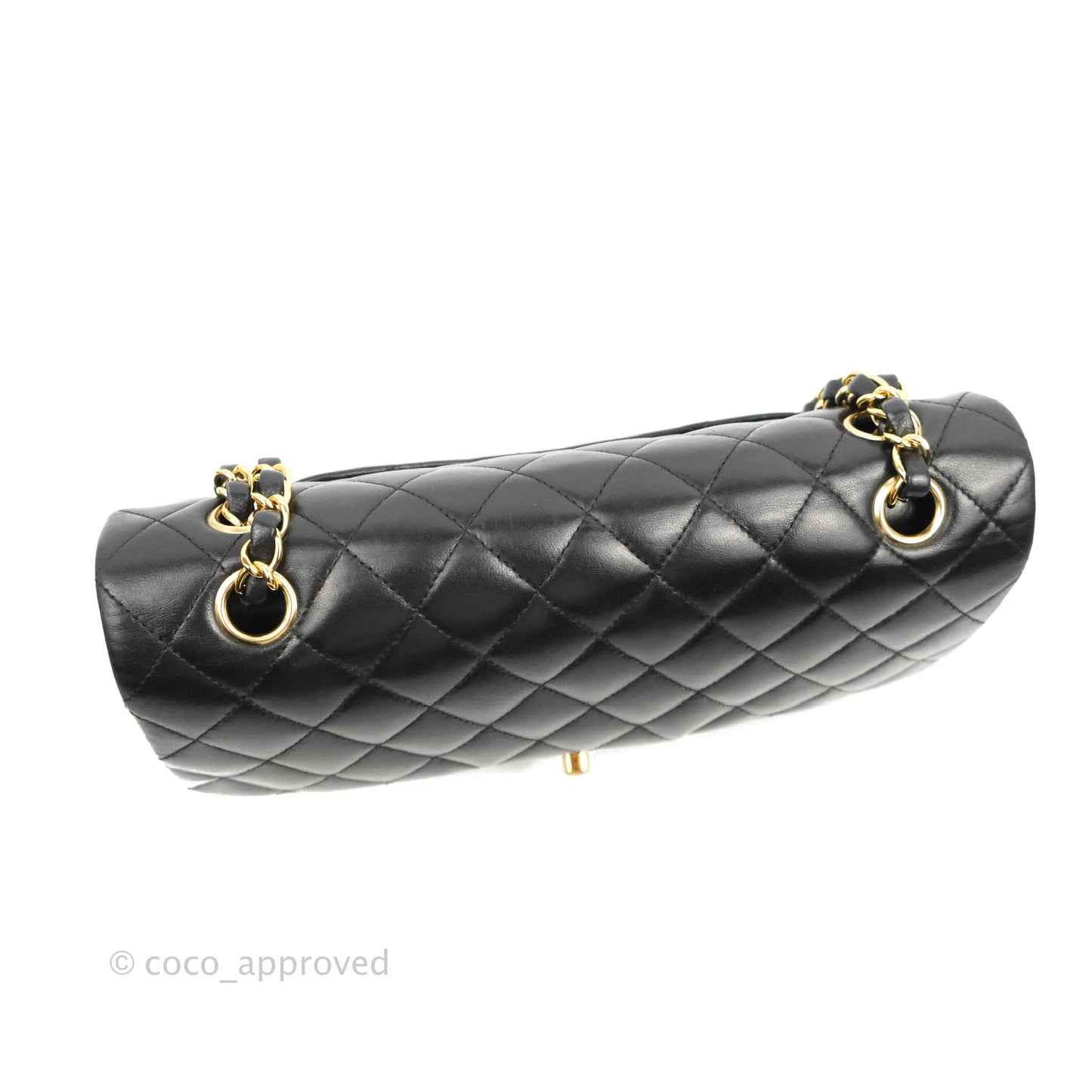 Chanel Classic M/L Medium Flap Quilted Black Lambskin 24K Gold Hardware