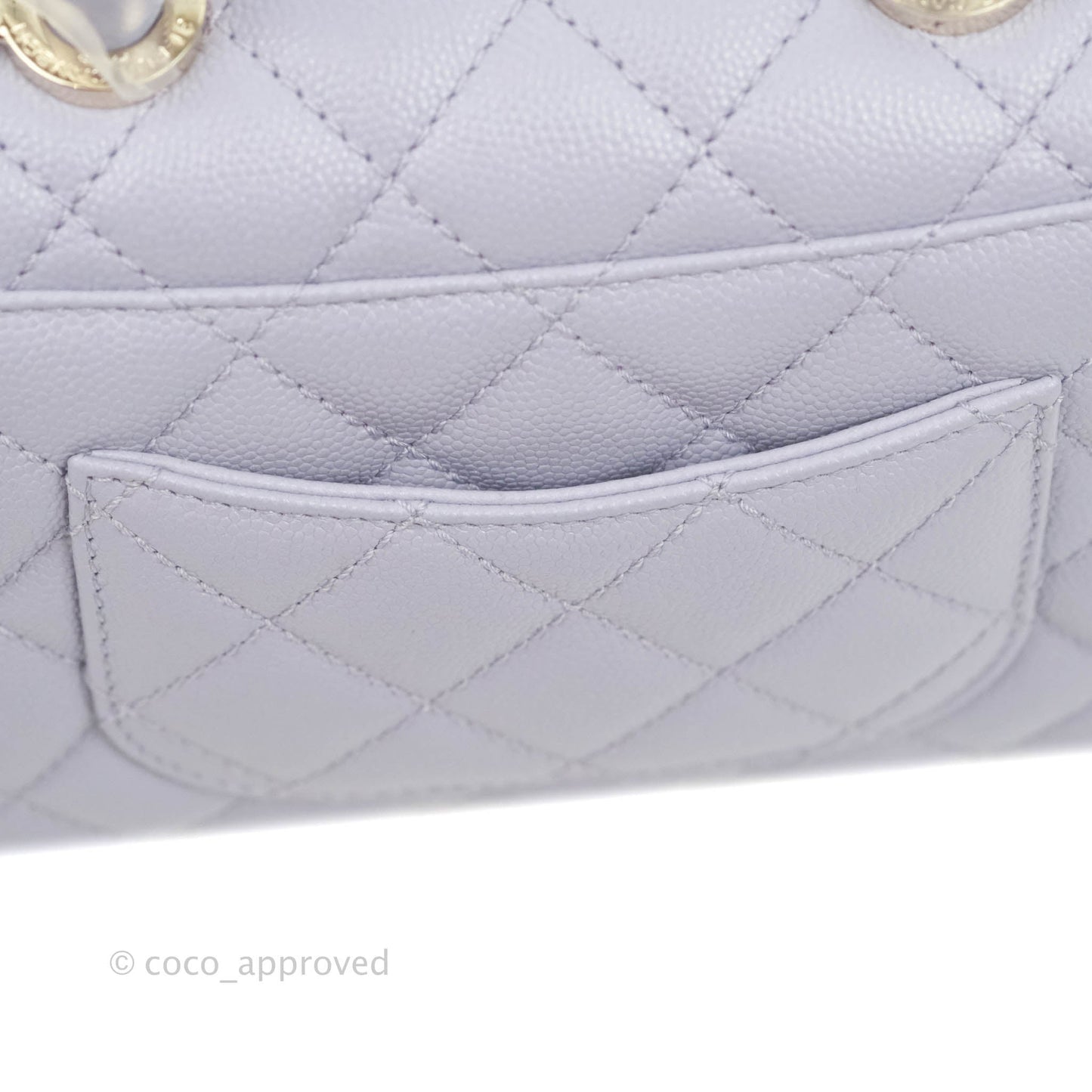 Chanel Mini Coco Handle Quilted Lilac Caviar Gold Hardware