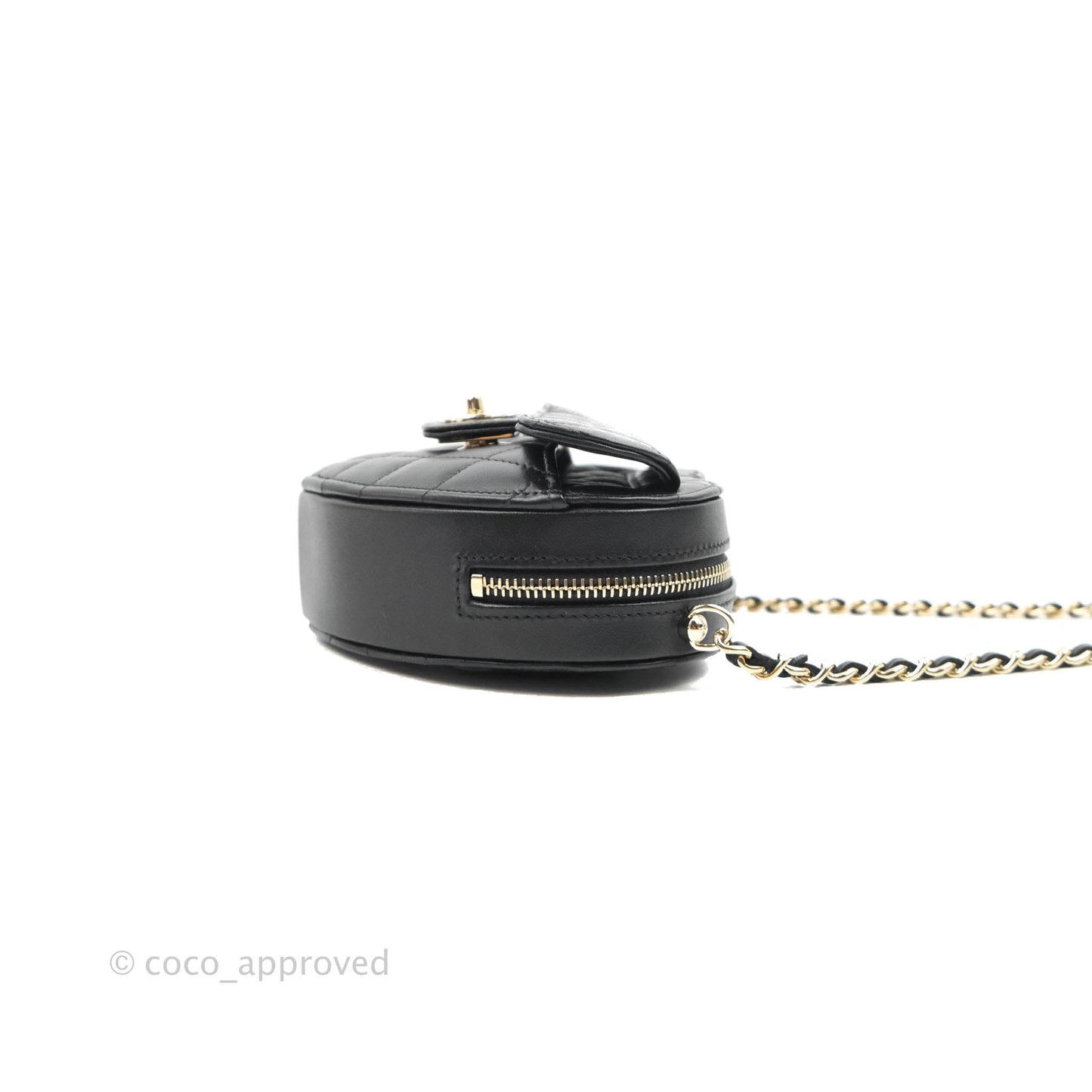Chanel Small Heart Bag Black Lambskin Gold Hardware 22S
