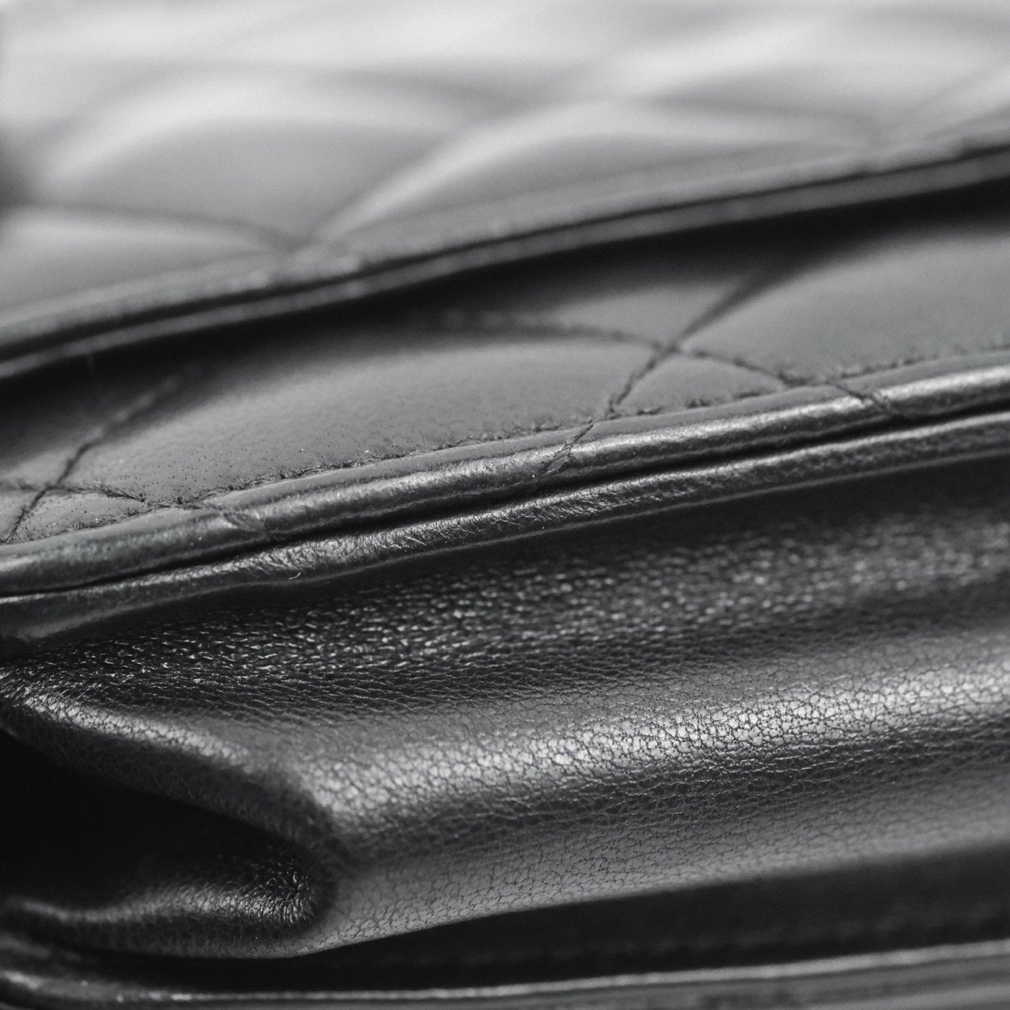 Chanel Quilted Classic WOC Black Lambskin Silver Hardware