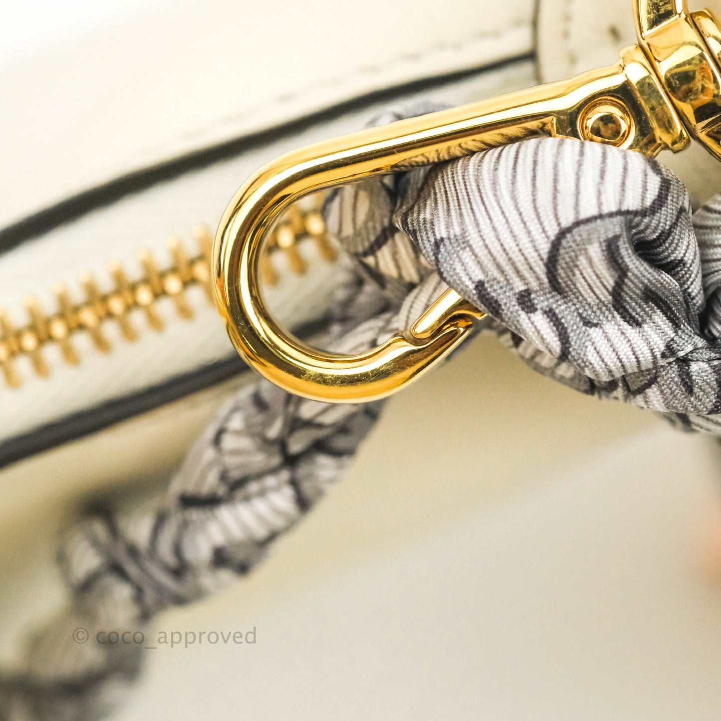 Fendi Nano Fendigraphy Hobo Bag White Gold Hardware With Twilly