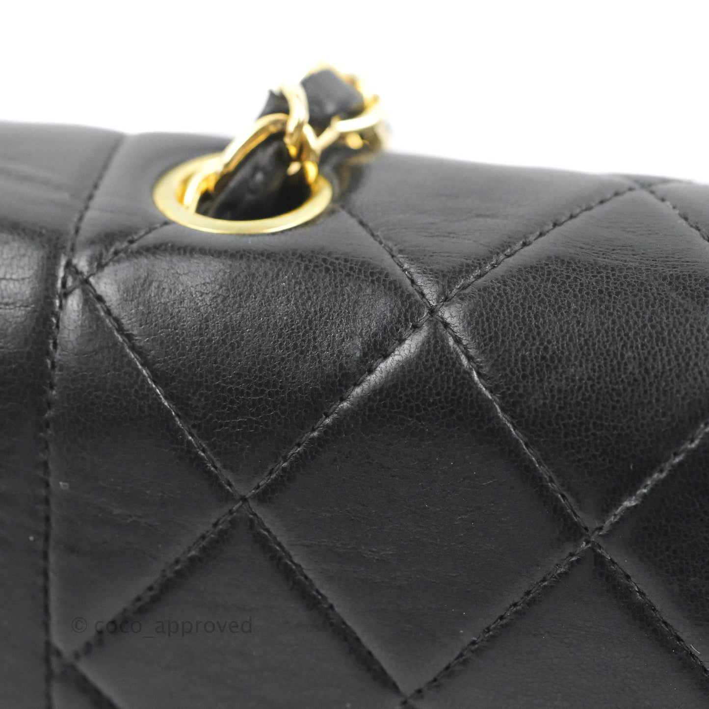 Chanel Vintage Small Quilted Classic Diana Flap Bag Black Lambskin 24K Gold Hardware