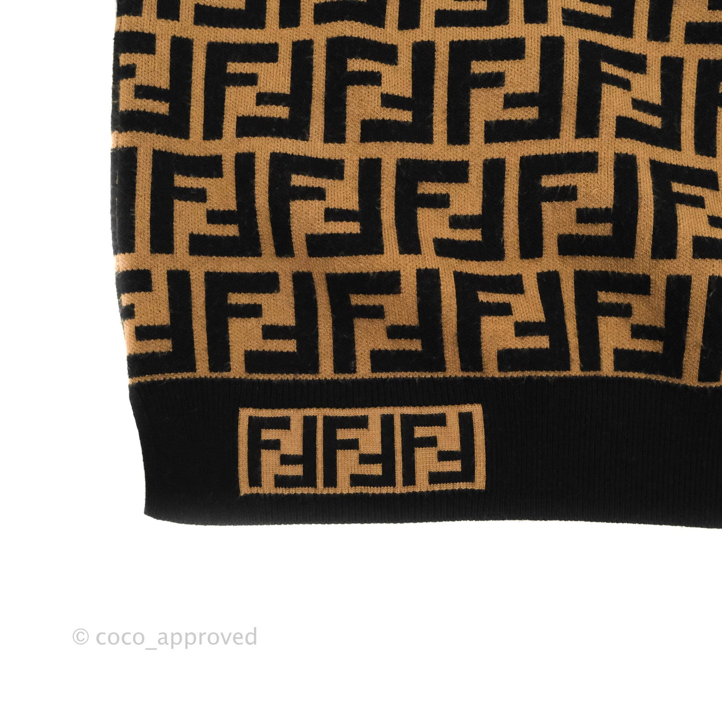 Fendi Fabric FF Motifi Jumper Brown and Black