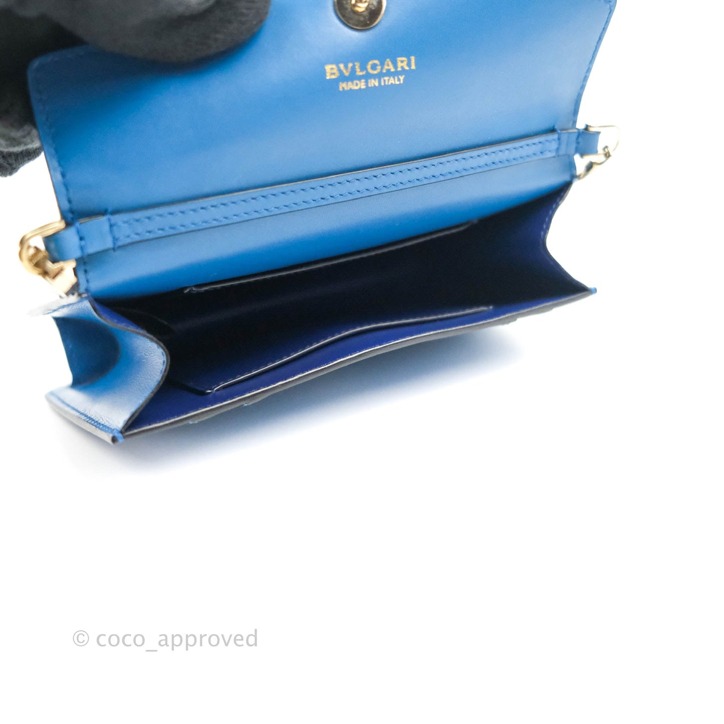 Bvlgari Serpenti Forever Mini Bag in Blue Gold Hardware