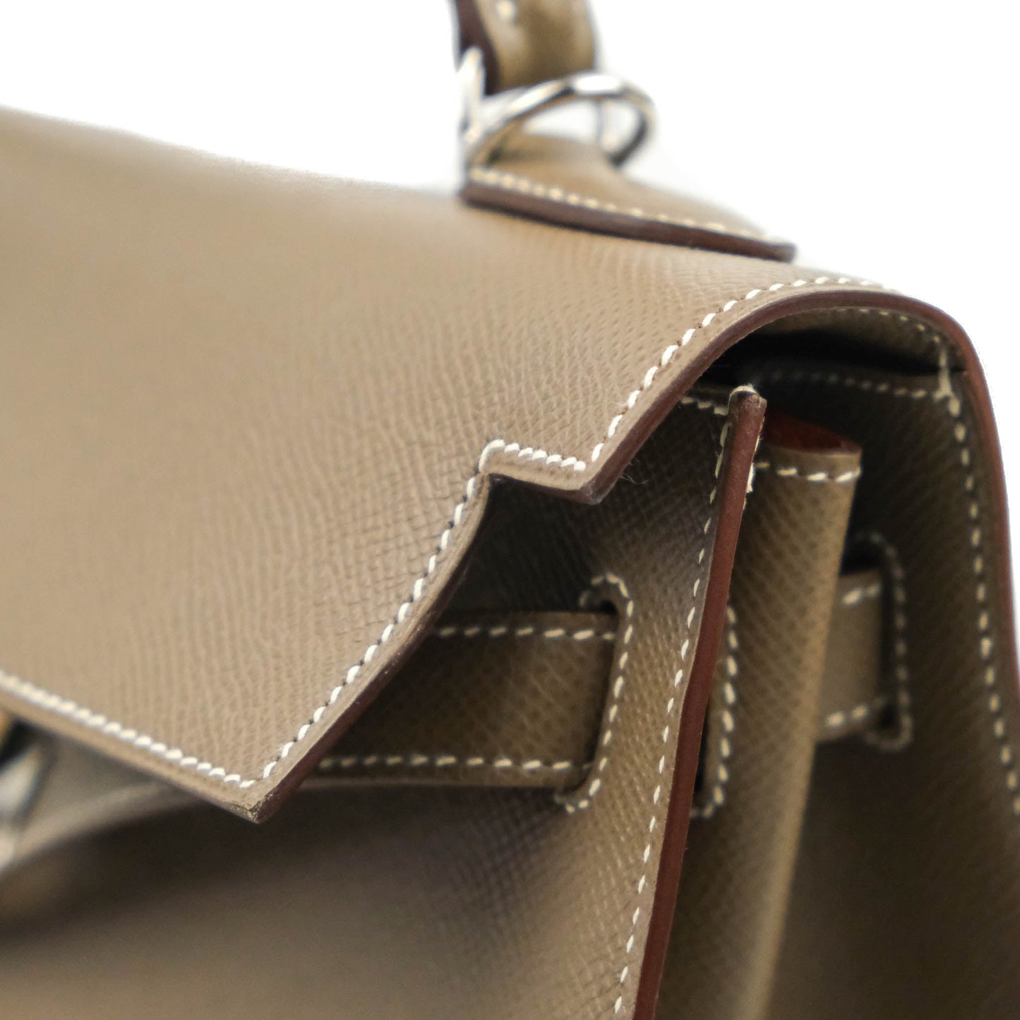 Hermès Kelly 32 Sellier Etoupe Epsom Palladium Hardware HSS