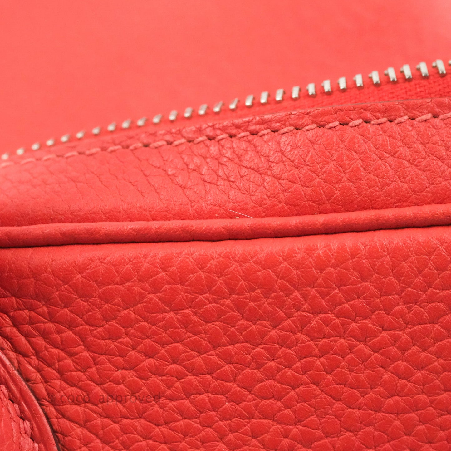 Hermès Lindy 30 Red Clemence Palladium Hardware
