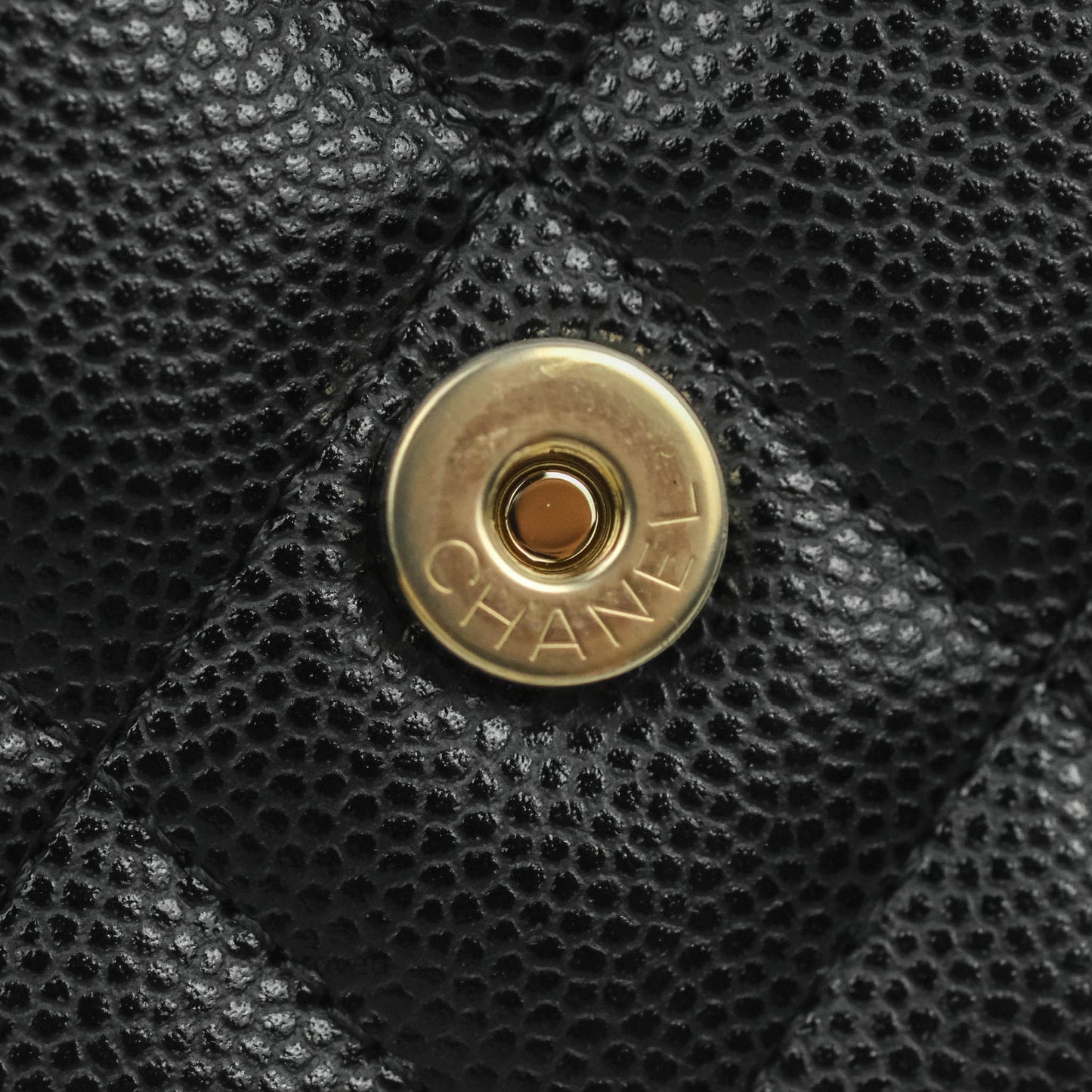 Chanel Mini Wallet With Chain Black Caviar Gold Hardware