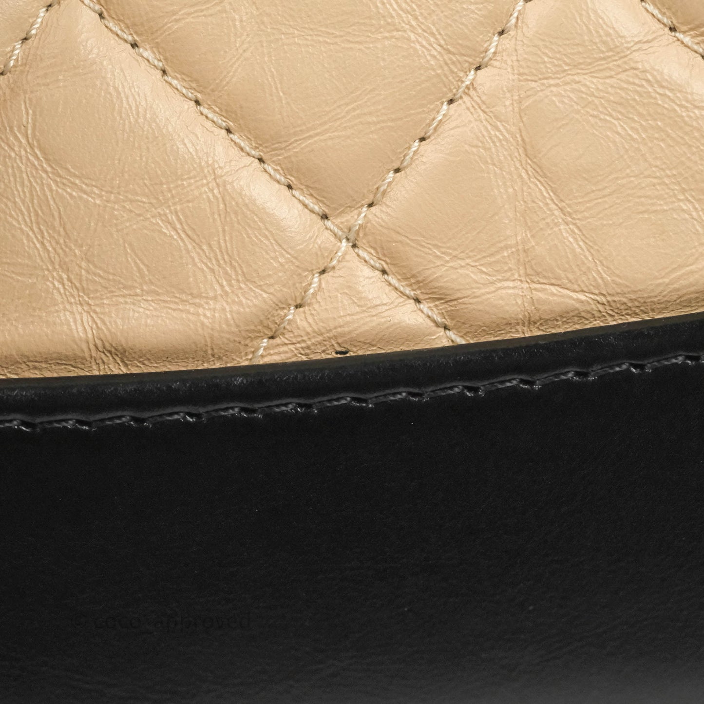 Chanel Small Gabrielle Backpack Beige Black Aged Calfskin