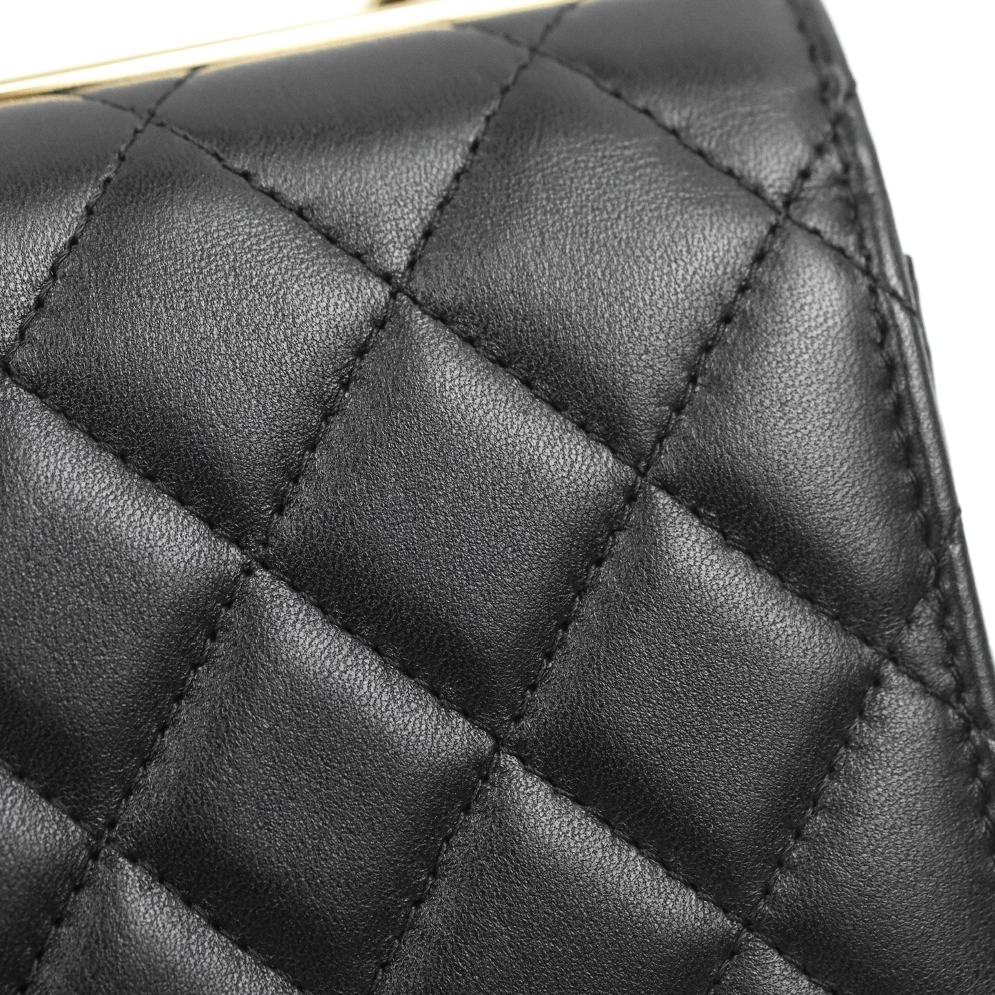 Chanel Mini Quilted Trendy CC Clutch With Chain Black Lambskin Gold Hardware