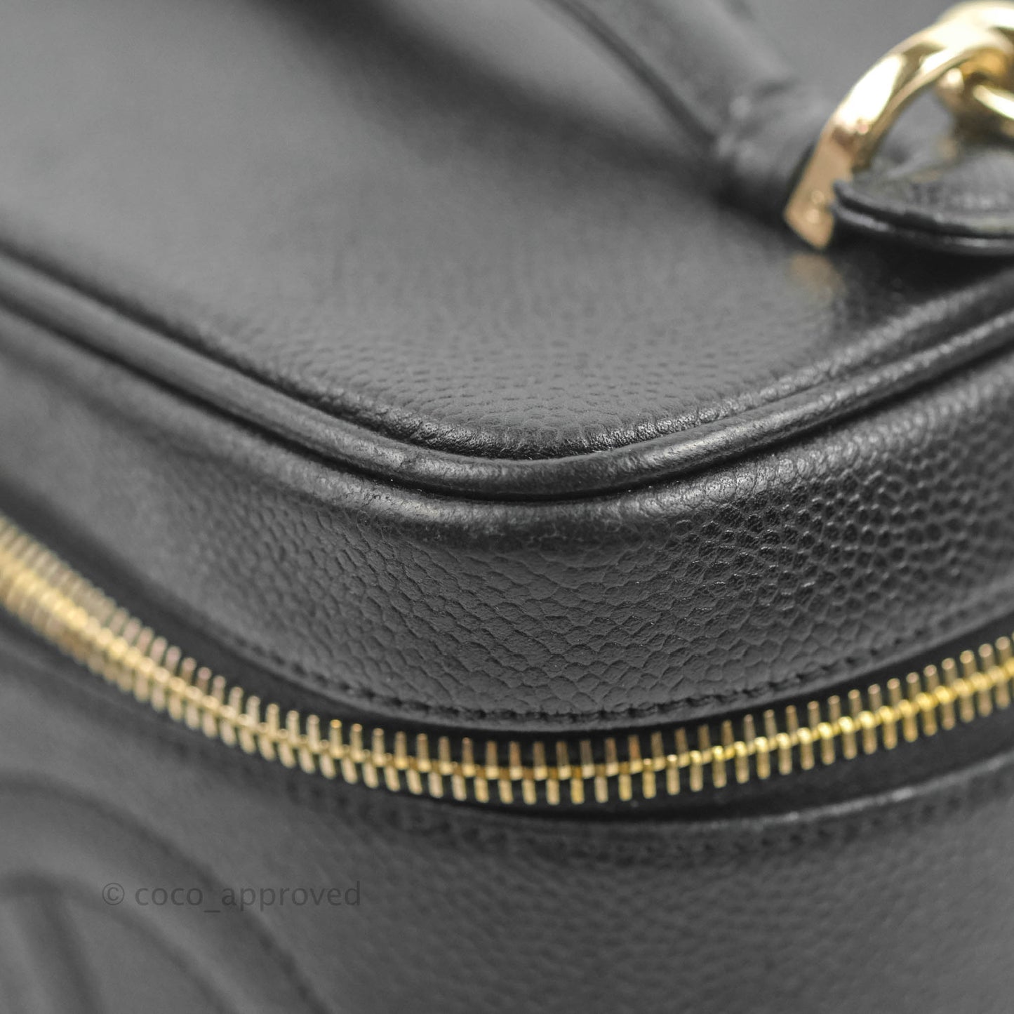 Chanel Vintage Vanity Case Black Caviar Gold Hardware