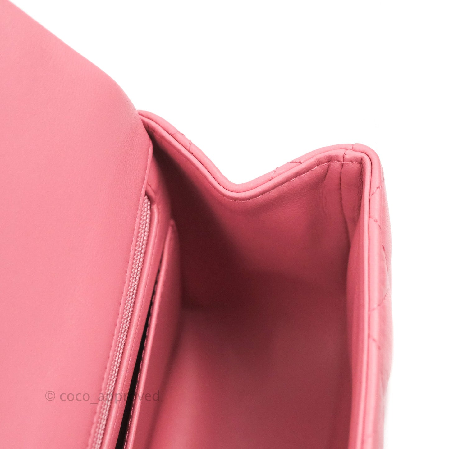 Chanel Top Handle Mini Rectangular Flap Bag Pink Lambskin Gold Hardware With Twilly