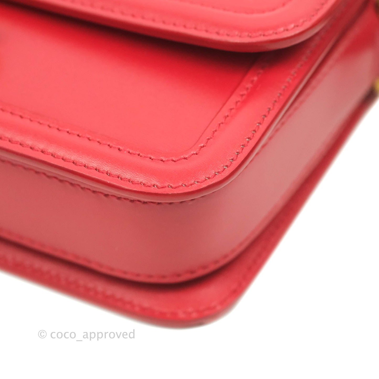 Saint Laurent Small Solferino Satchel Box Leather Eros Red