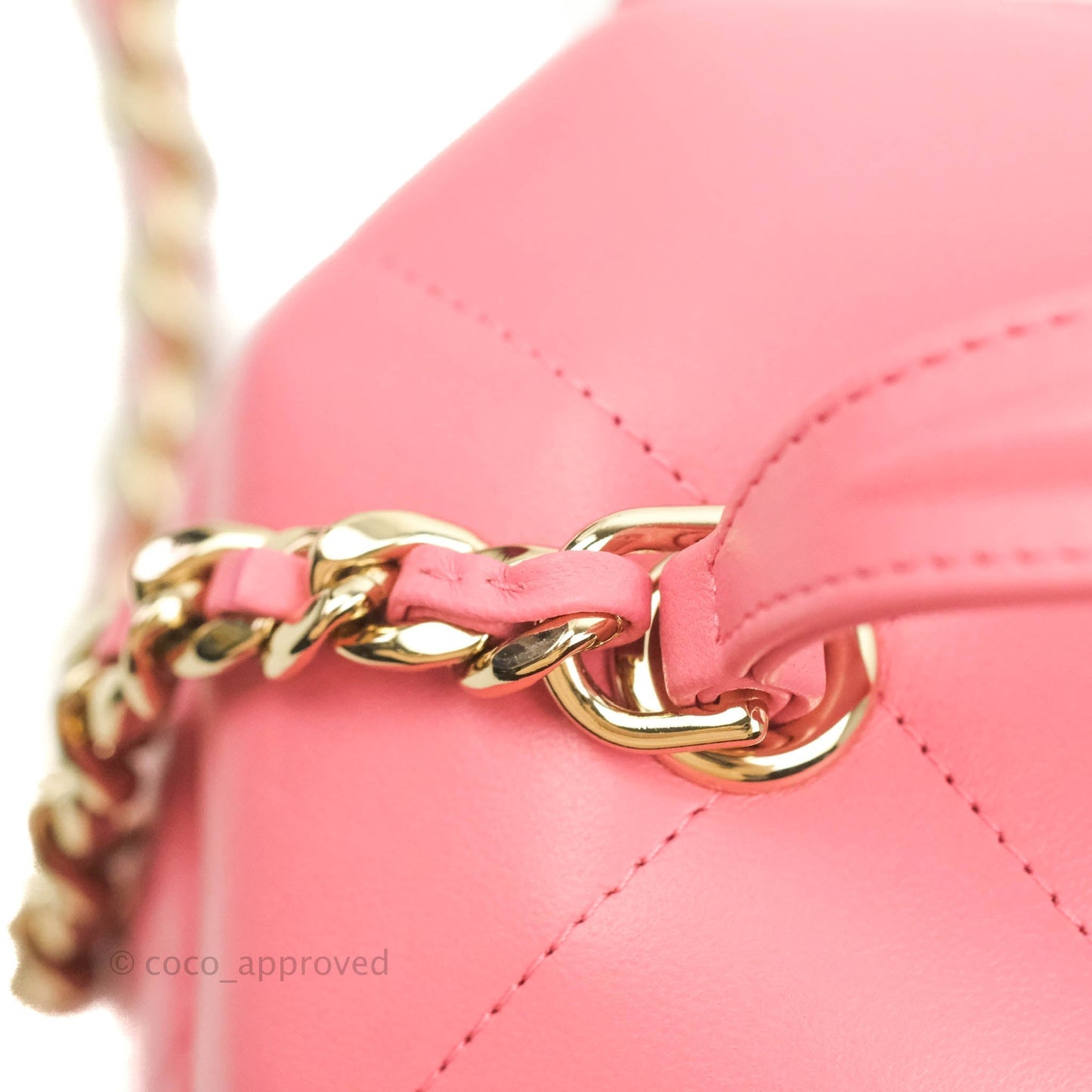 Chanel Small Hexagon Vanity Case Pink Lambskin Gold Hardware