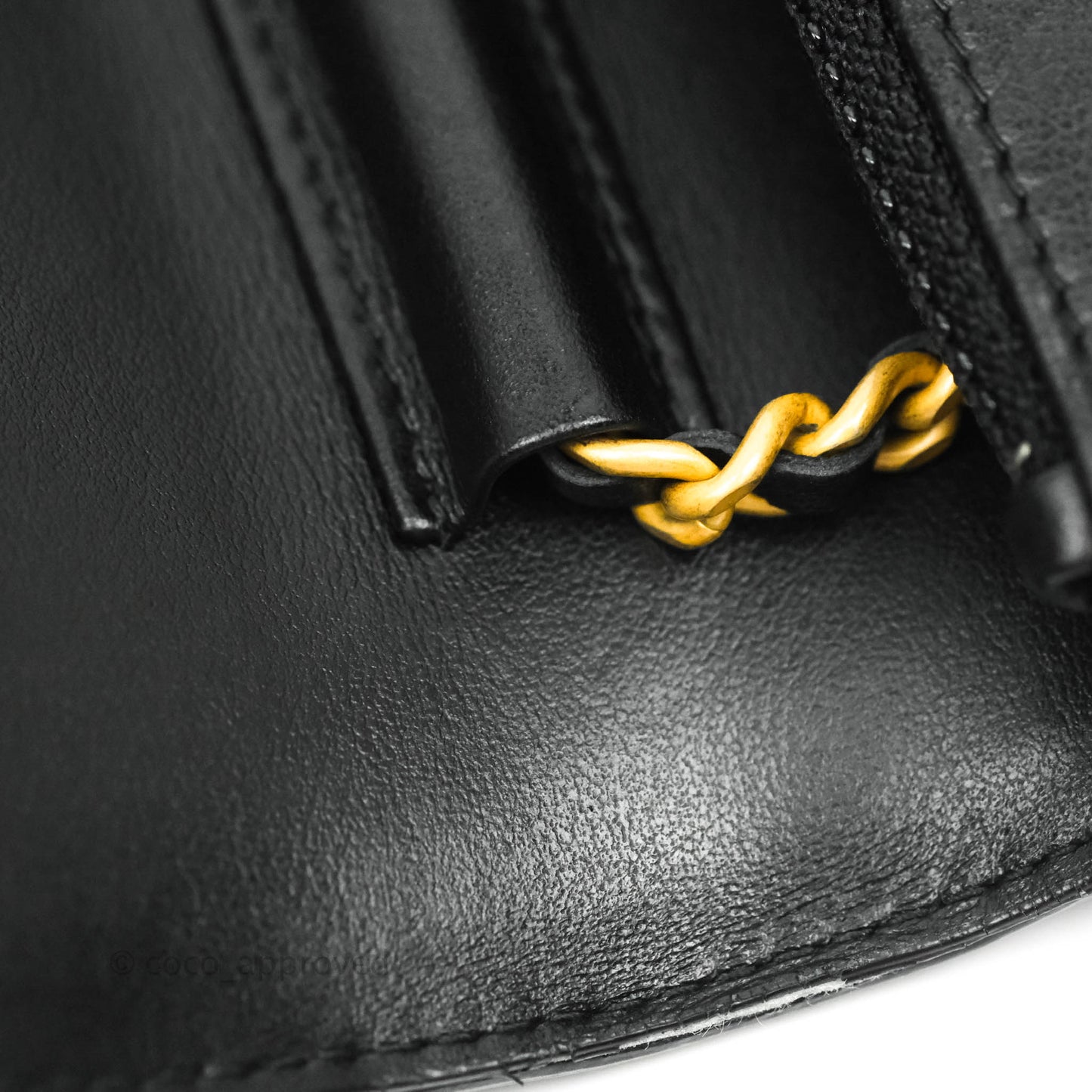 Chanel Filigree Wallet on Chain WOC Black Caviar Gold Hardware