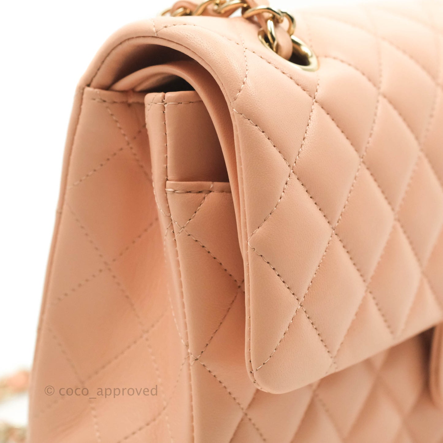 Chanel Classic Medium Flap Quilted Pink Lambskin Light Gold Hardware