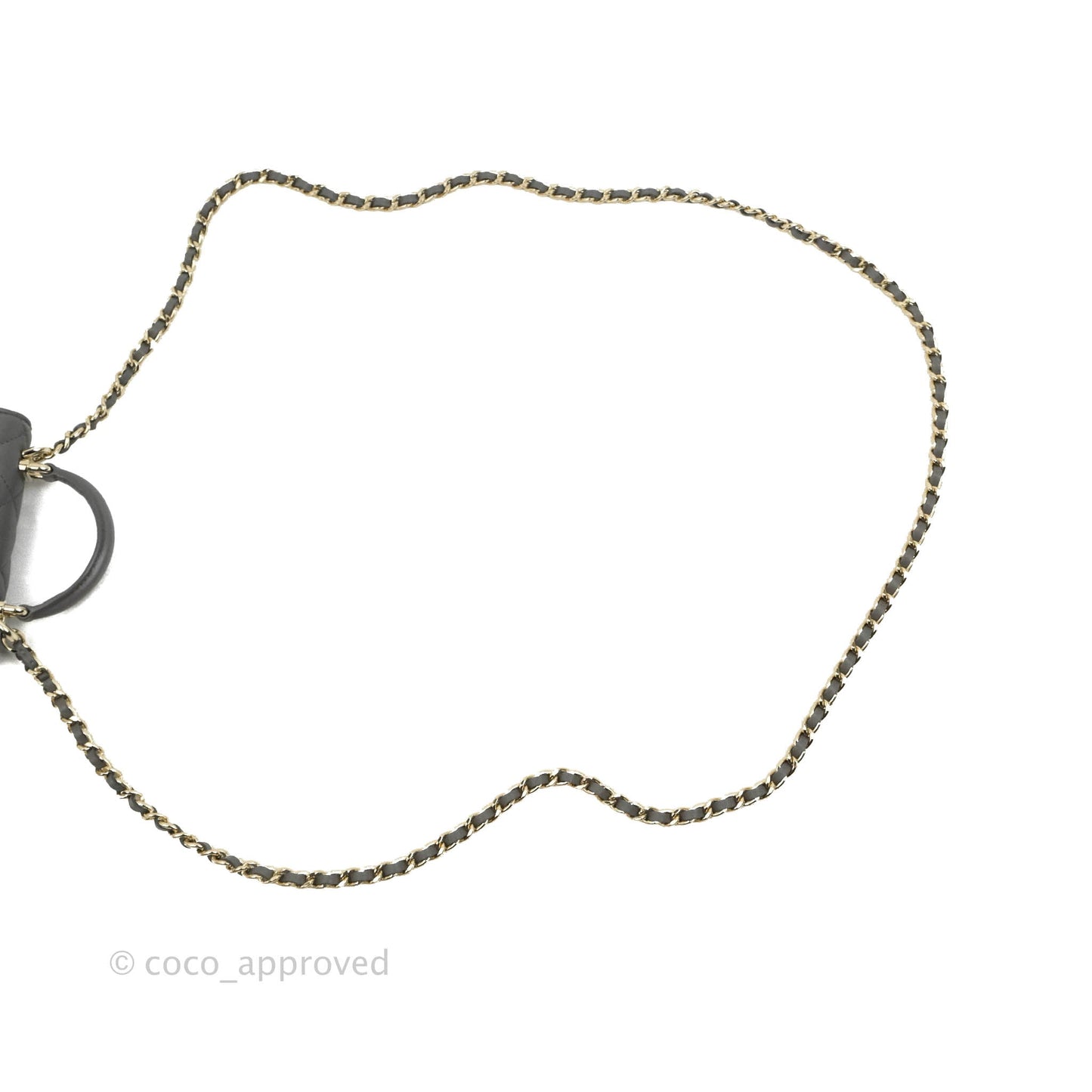 Chanel Mini Handle Clutch With Chain Grey Lambskin Gold Hardware