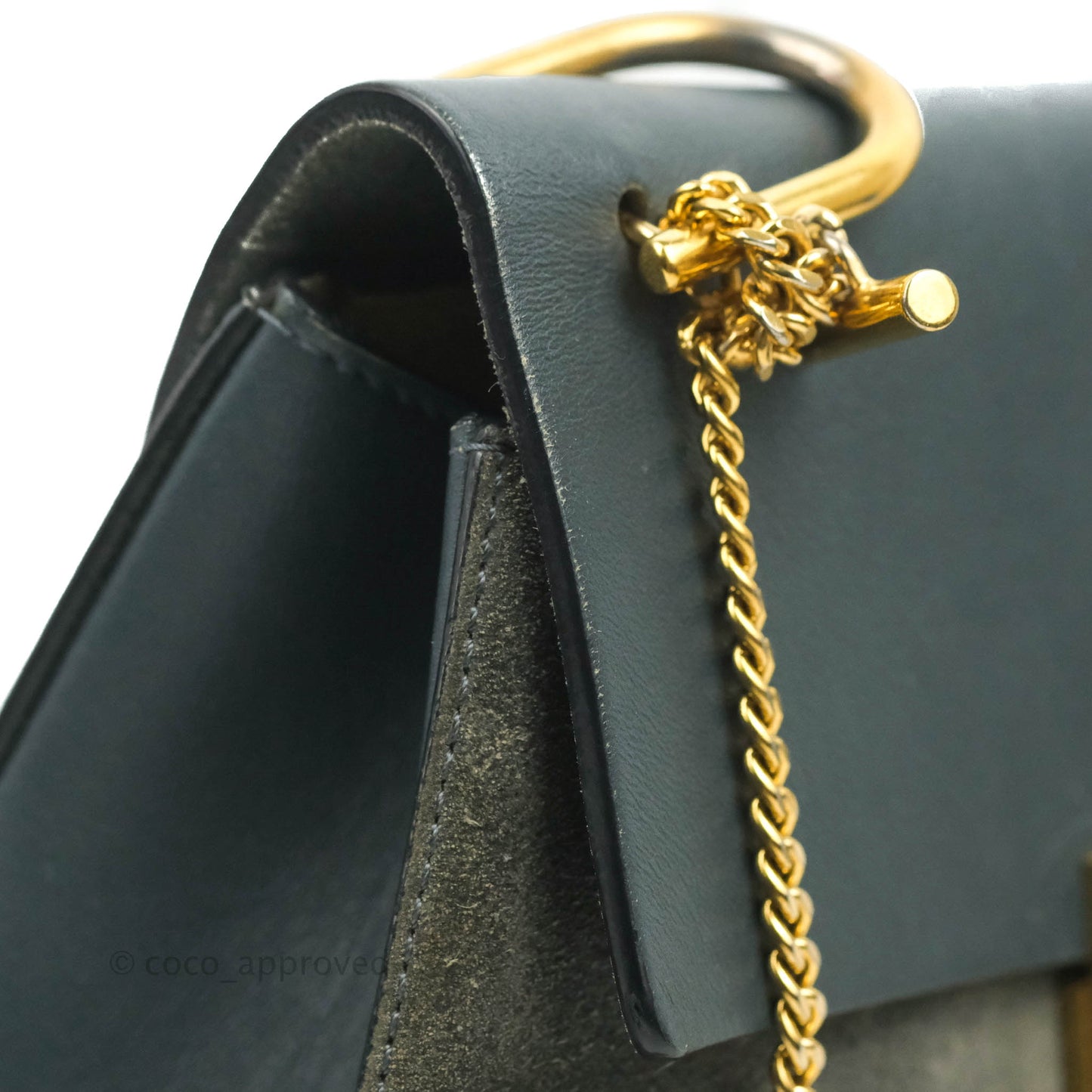 Chloe Drew Crossbody Bag Cloudy Blue Suede