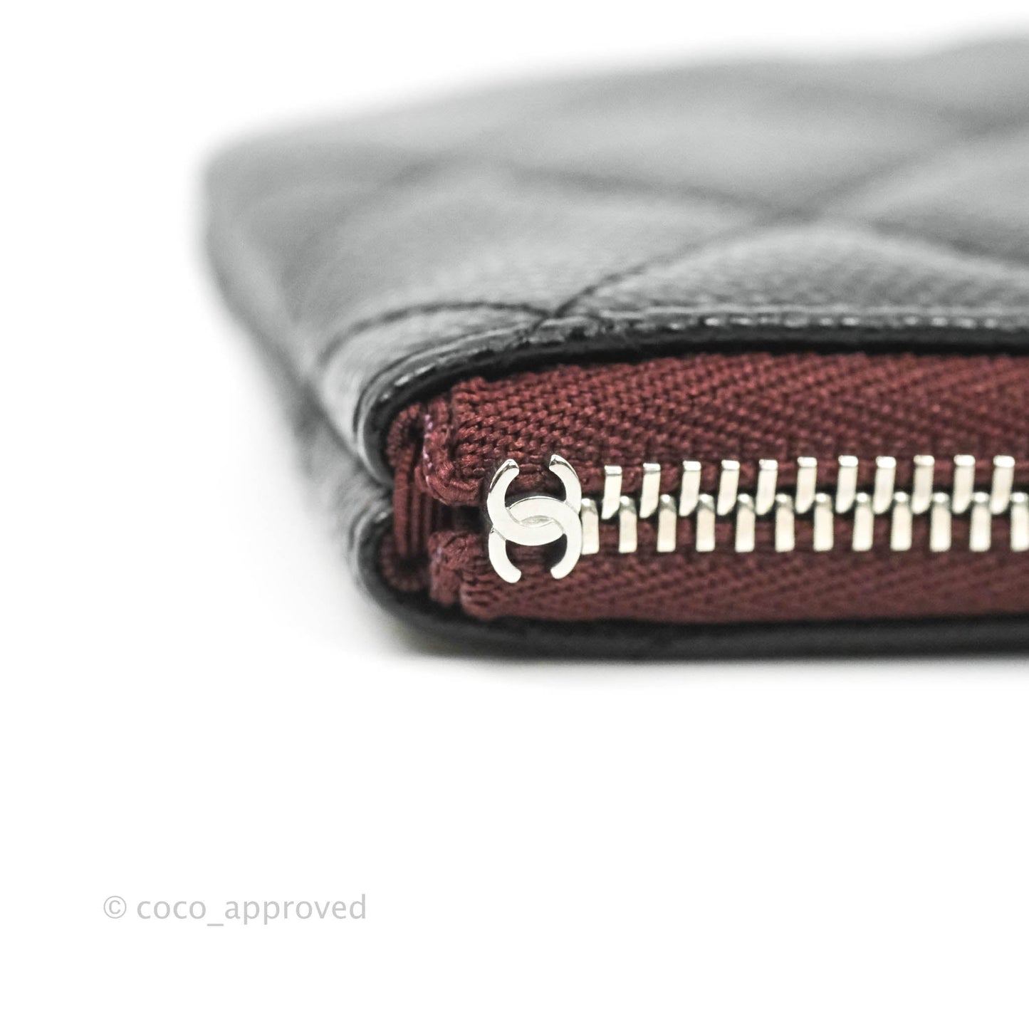 Chanel Quilted Mini O Case Black Caviar Silver Hardware