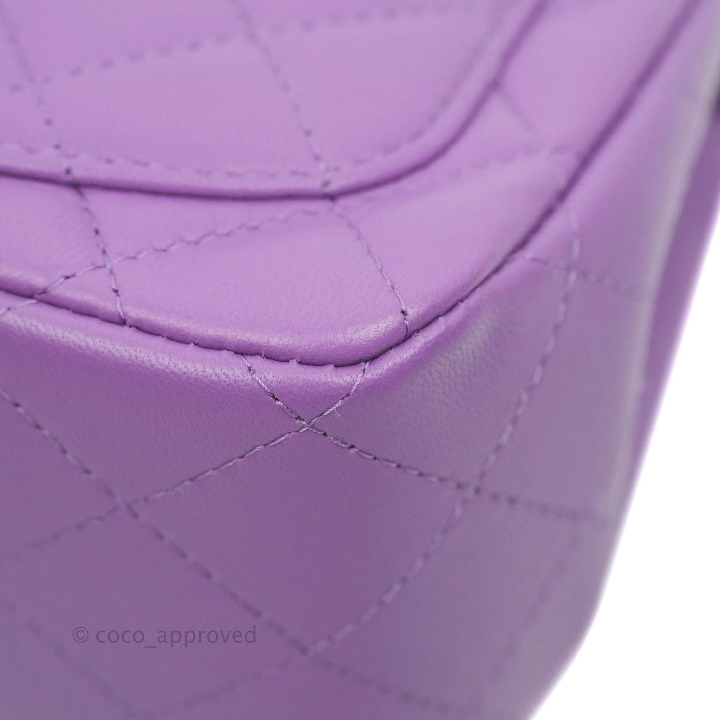 Chanel Mini Square Purple Lambskin Gold Hardware 22P
