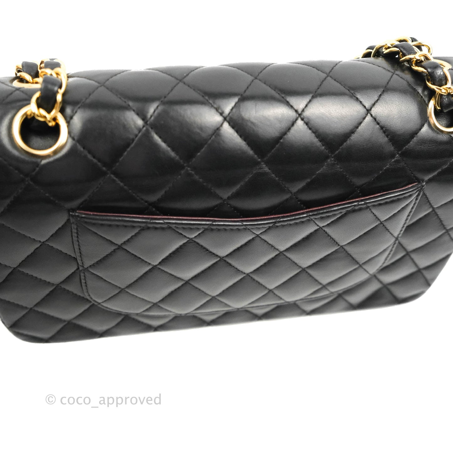 Chanel Classic M/L Medium Flap Quilted Black Lambskin 24K Gold Hardware