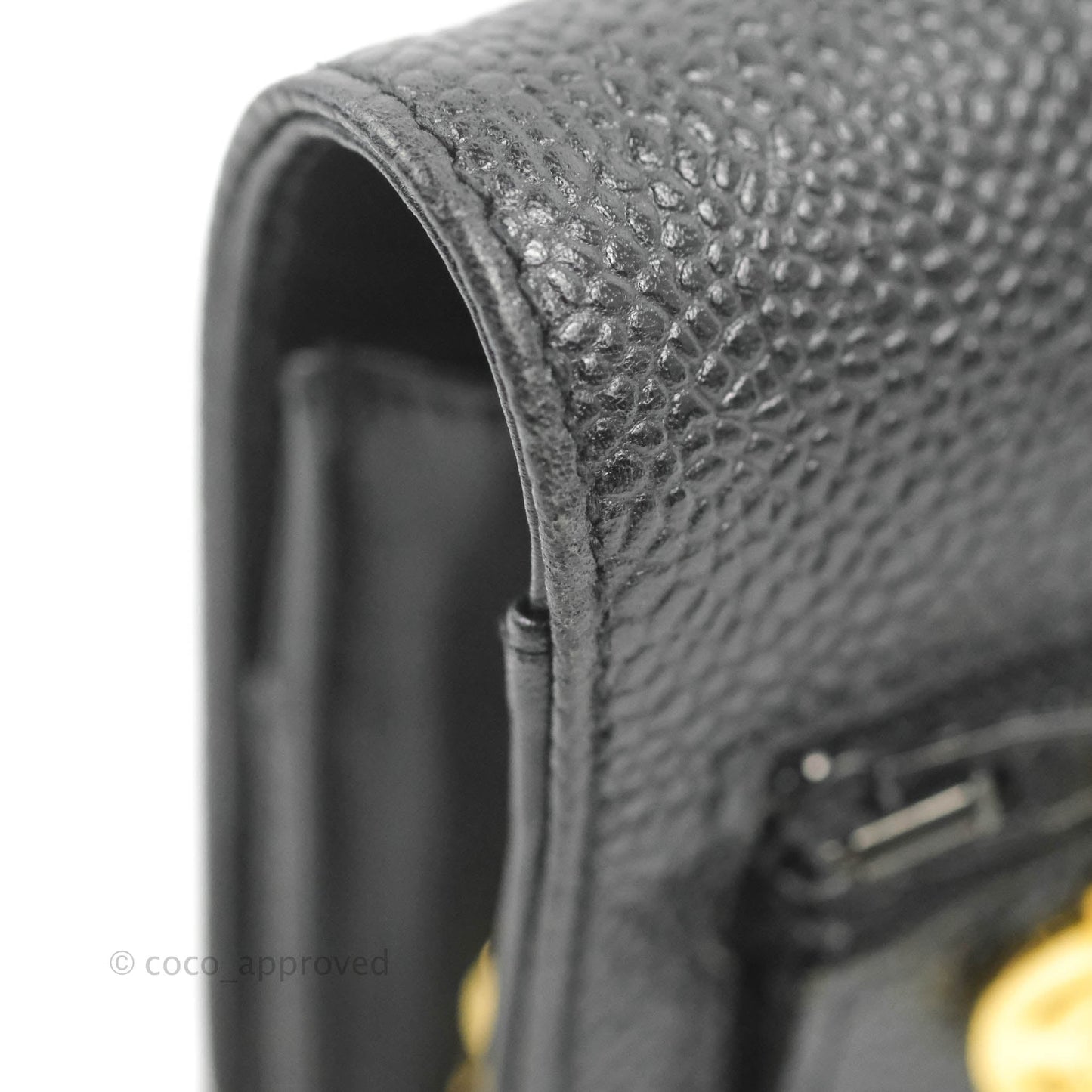 Chanel Vintage CC Wallet on Chain WOC Black Caviar Gold Hardware