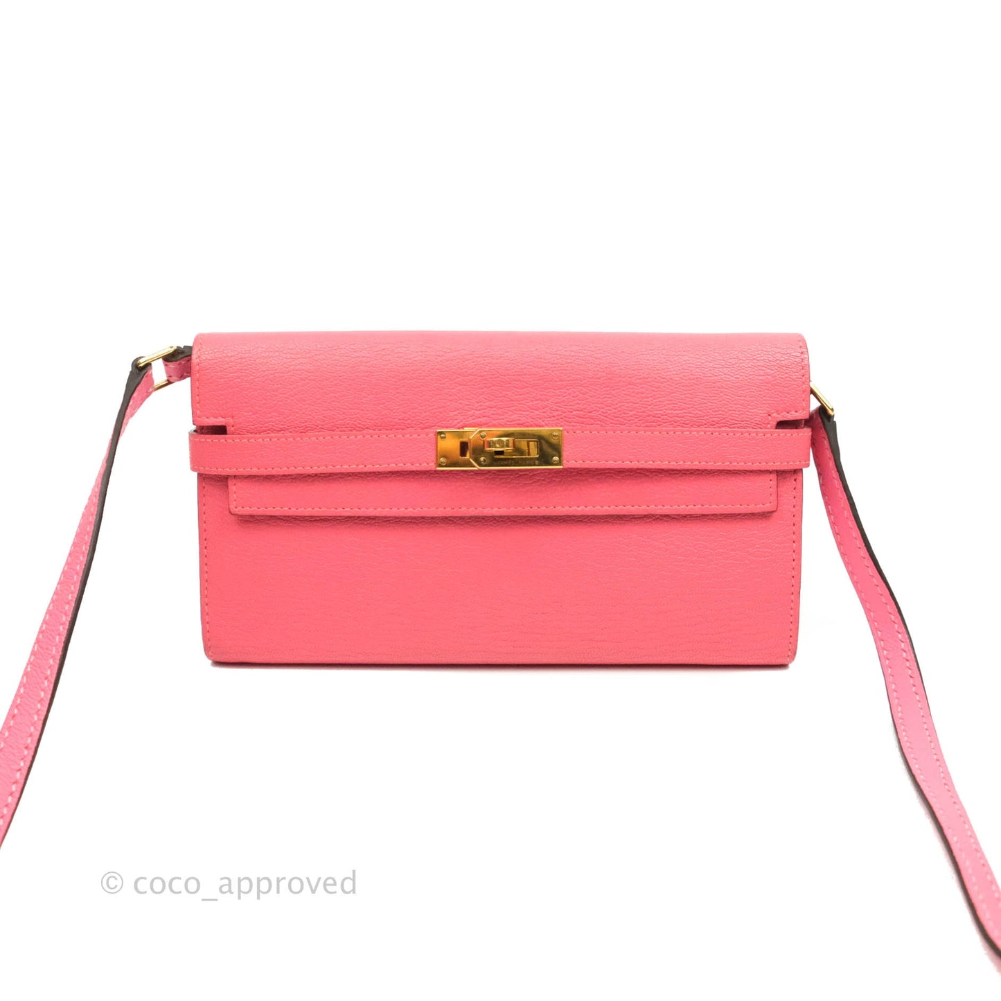 Hermès Kelly Wallet Rose Lipstick Chevre Gold Hardware