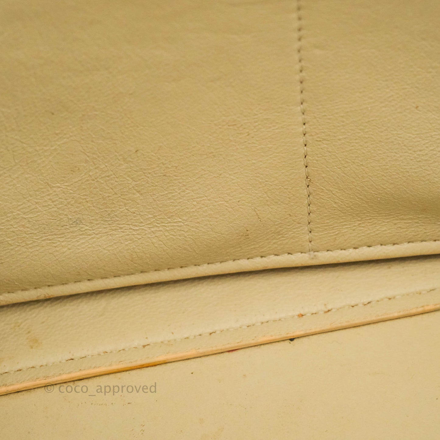 Celine Small Sleek Calfskin Tri-Color Trapeze Ivory