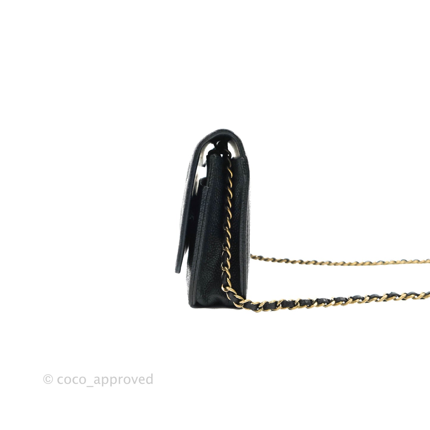 Chanel Boy Wallet on Chain WOC Ver Dark Navy Caviar Aged Gold Hardware