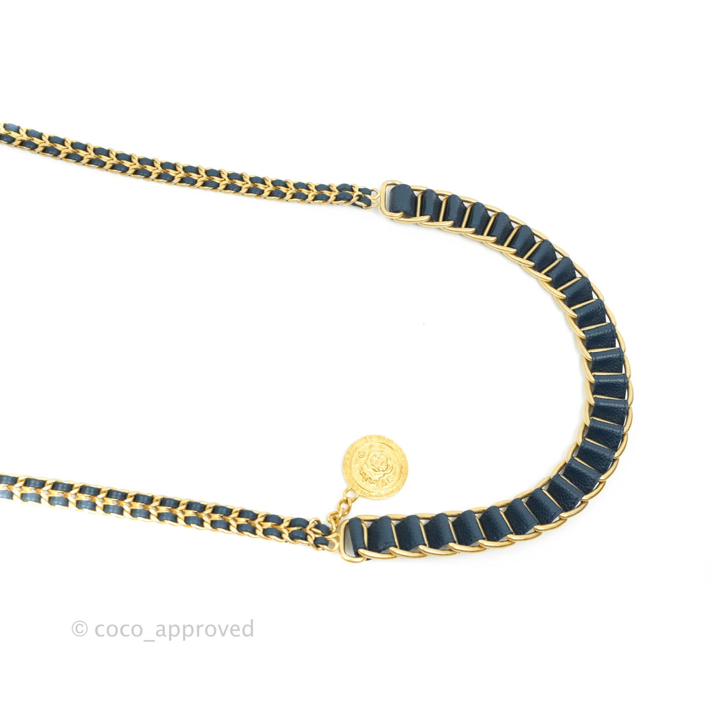 Chanel Mini Flap Bag Coin Charm Soul Chain Navy Caviar Aged Gold Hardware 21A