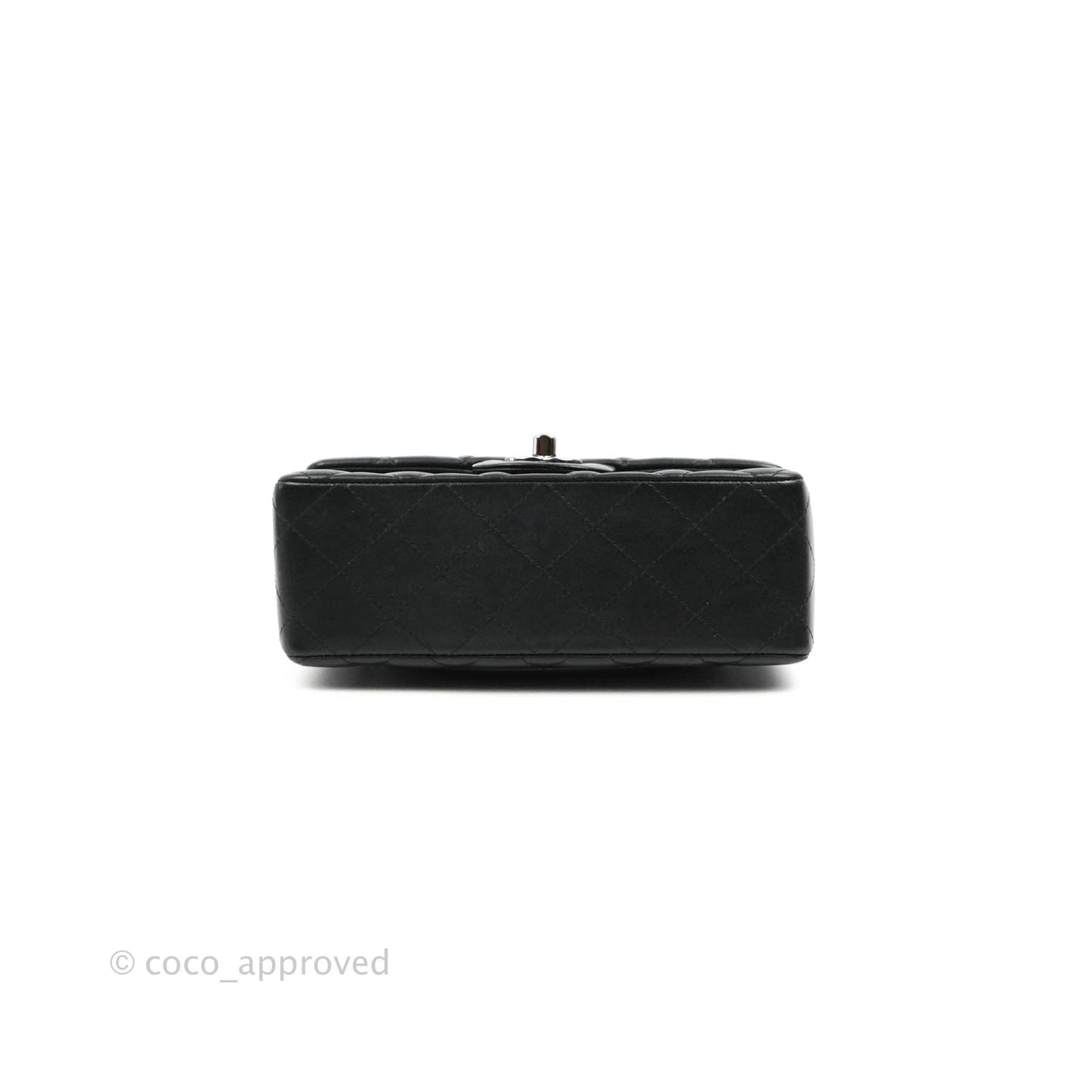 Chanel Quilted Mini Rectangular Black Lambskin Dark Silver Hardware