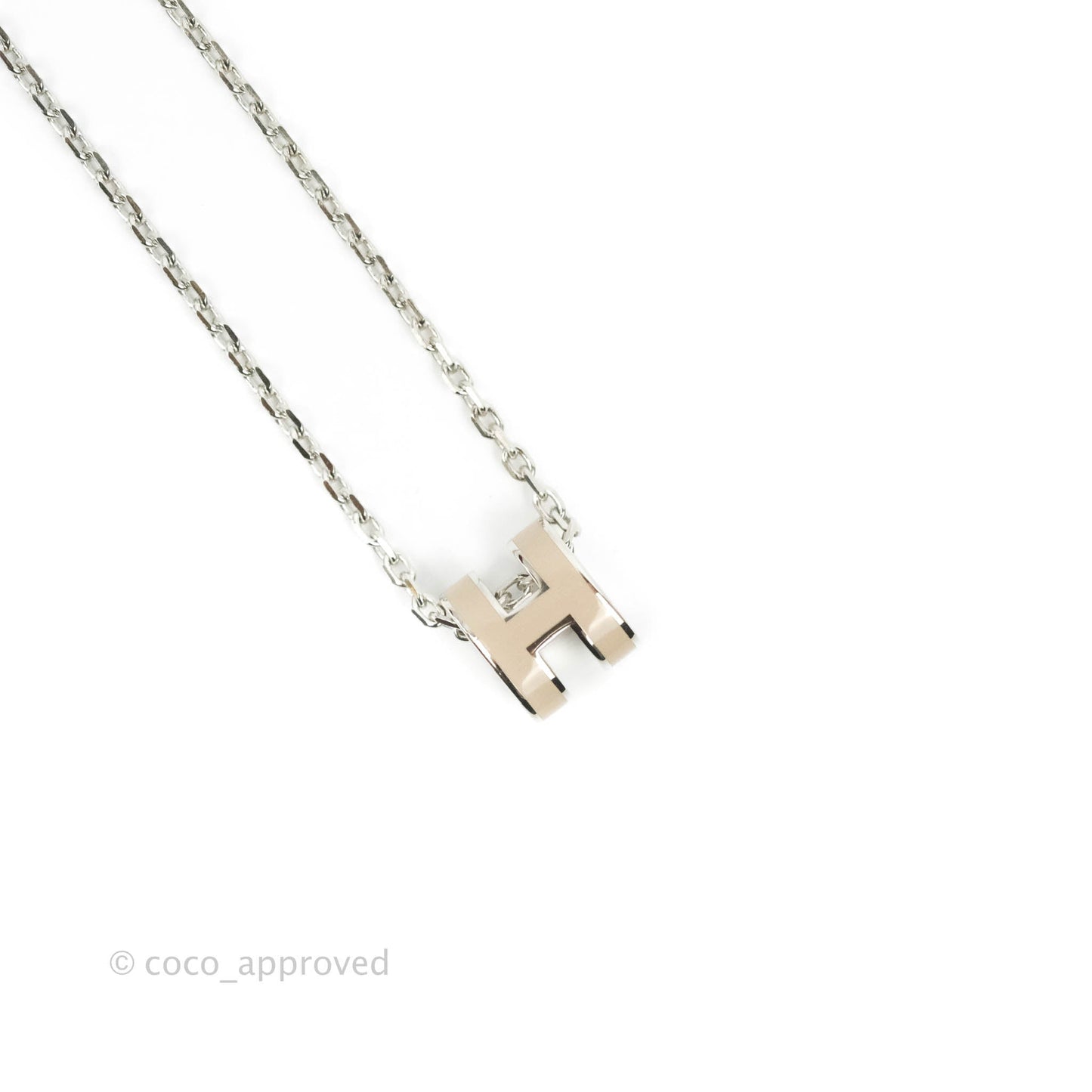 Hermès Mini Pop H Marron Glace Pendant Necklace Palladium Hardware
