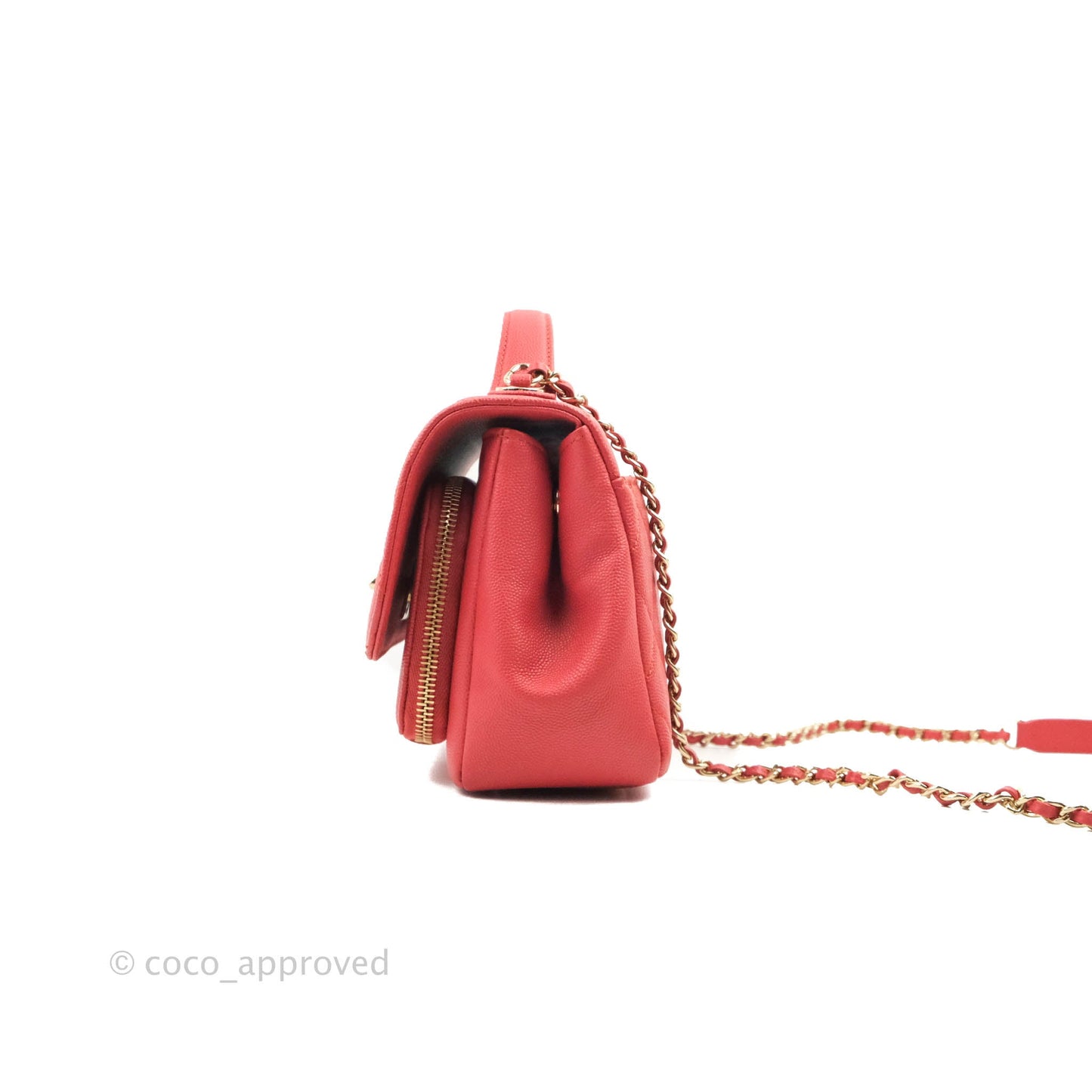 Chanel Quilted Small Business Affinity Flap Red Caviar Gold Hardware