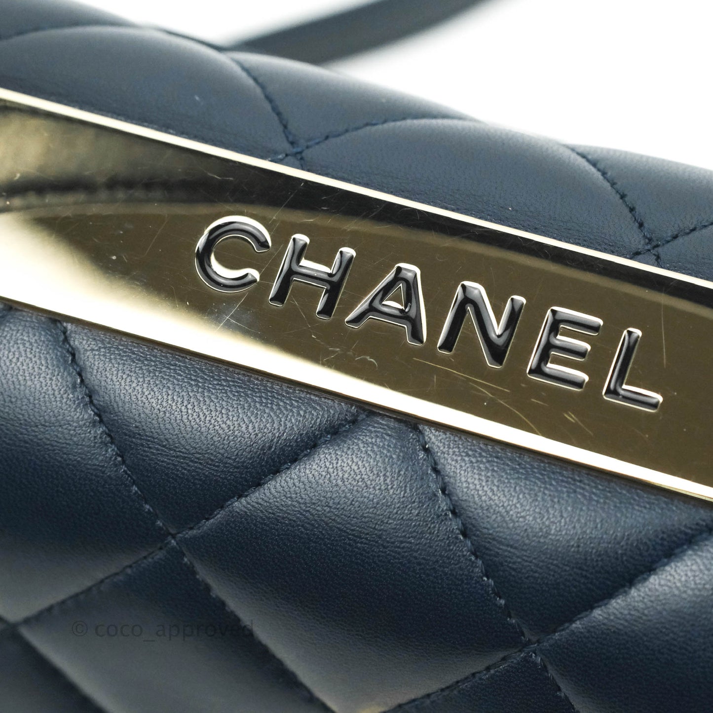 Chanel Small Trendy CC Navy Lambskin Gold Hardware