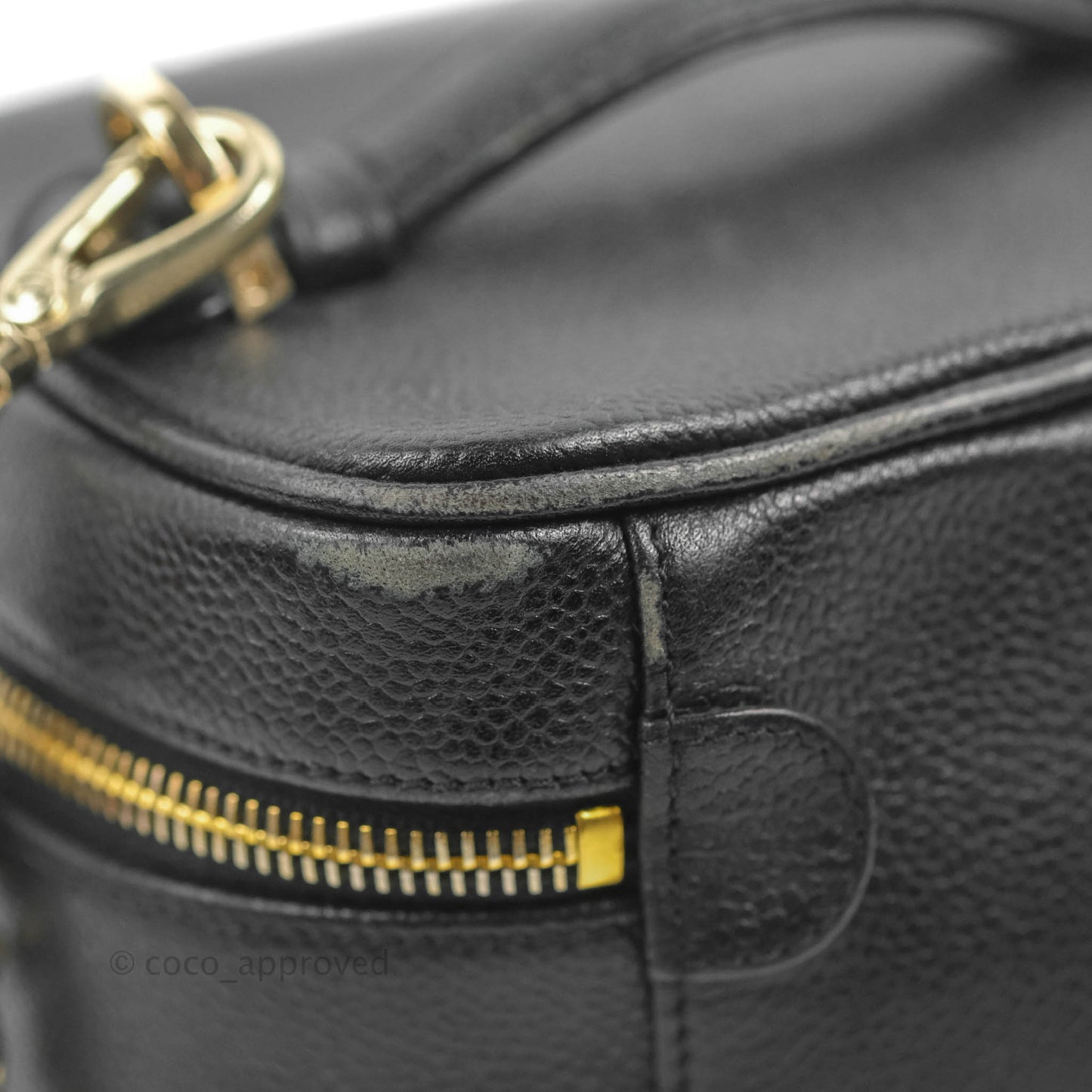 Chanel Vintage Vanity Case Black Caviar Gold Hardware