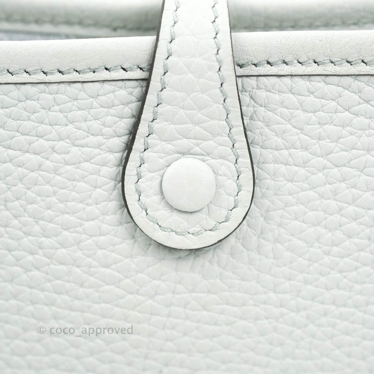 Hermès Mini Evelyne Amazone 16 Bleu Pale 08/ Gris Etain 8F Gold Hardware