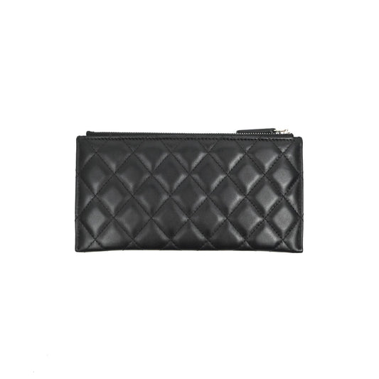 Chanel Classic Zip Pouch Glitter CC Black Lambskin Silver Hardware