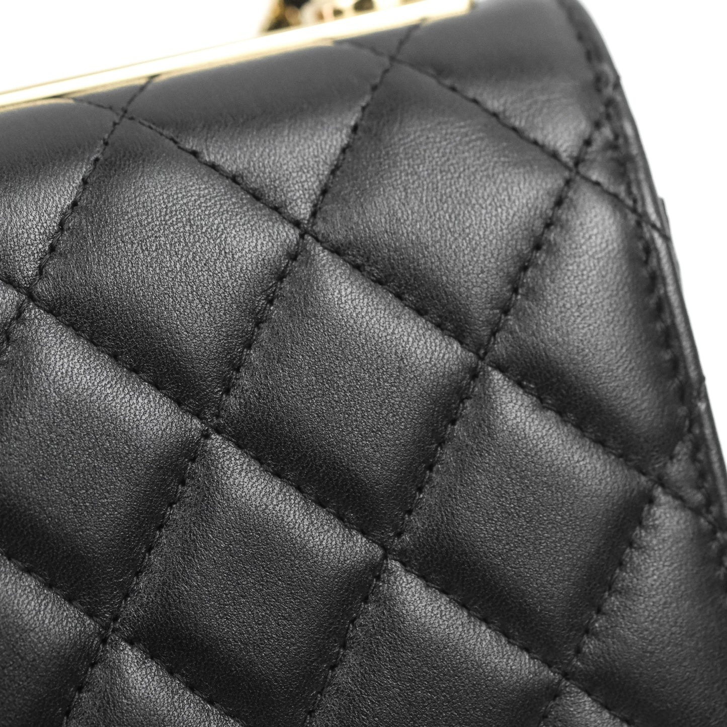 Chanel Mini Quilted Trendy CC Clutch With Chain Black Lambskin Gold Hardware