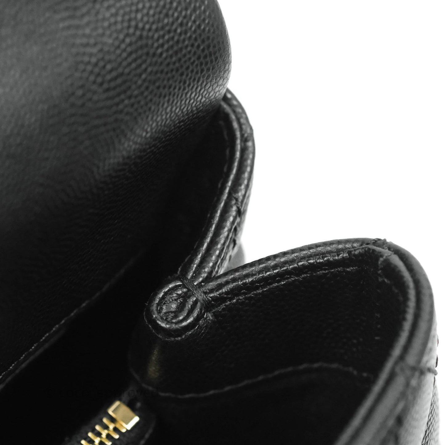 Chanel Medium Coco Handle Quilted Black Caviar Lizard Handle Gold Hardware
