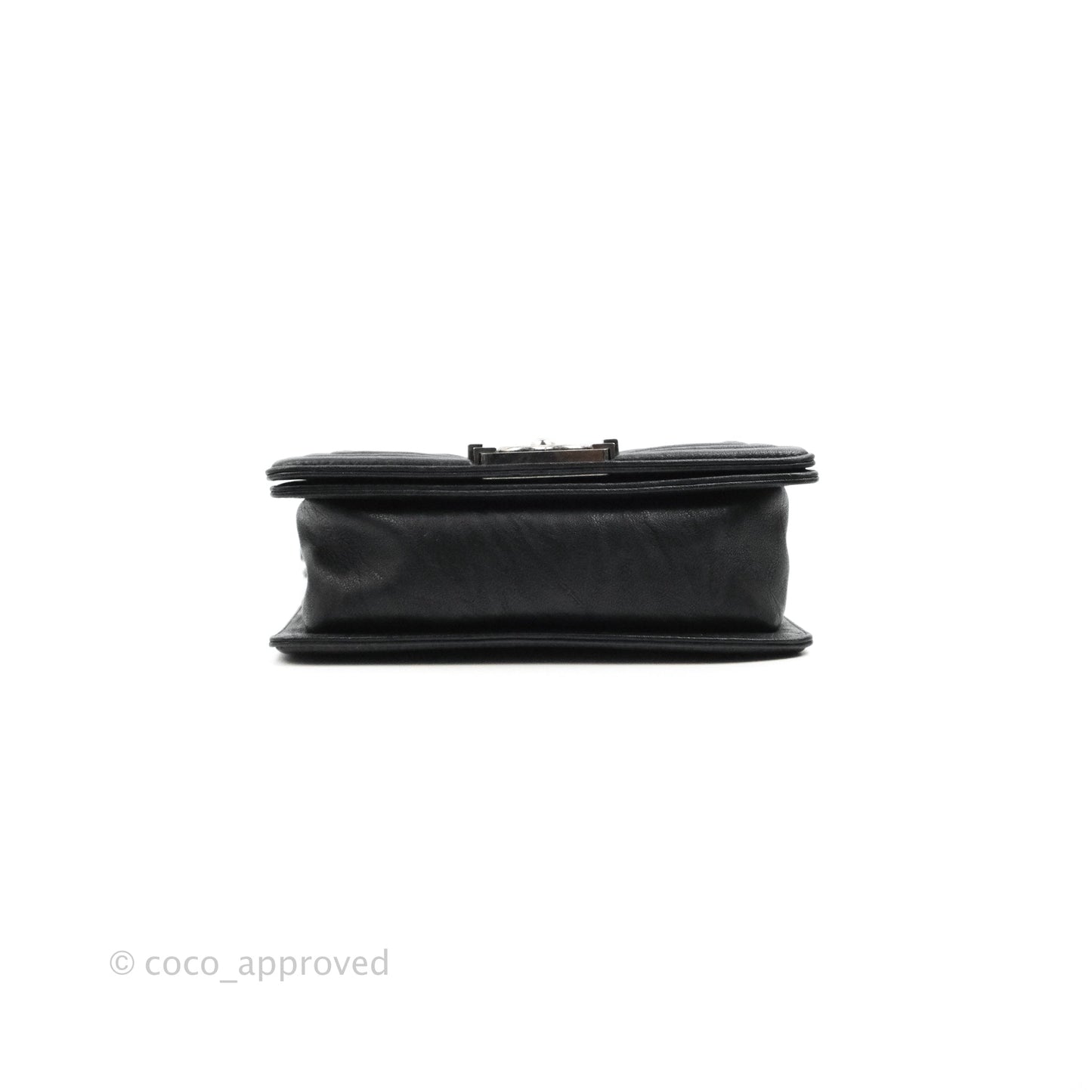 Chanel Quilted Small Boy Studded Bag Black Aged Calfskin Ruthenium Hardware