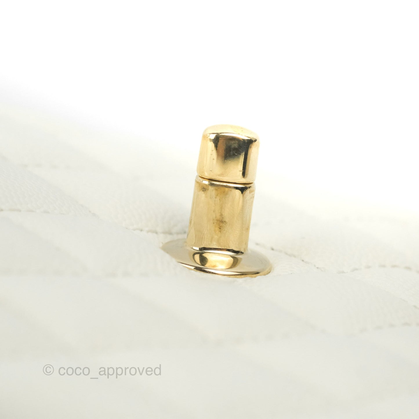 Chanel Mini Coco Handle Quilted Ivory Caviar Gold Hardware