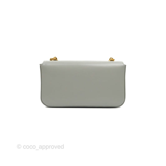Celine Chain Shoulder Bag Pale Grey Shiny Calfskin