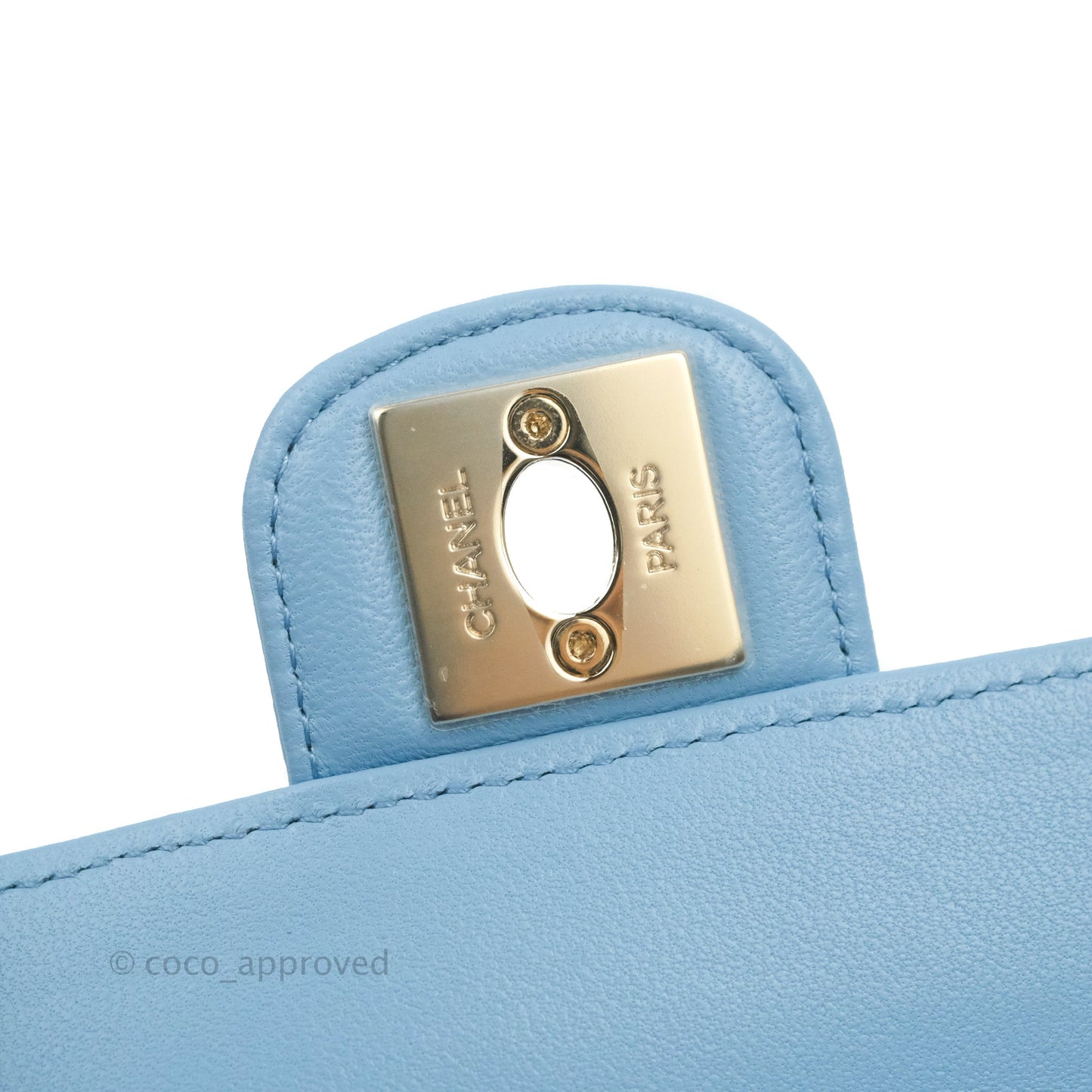 Chanel Small Heart Bag Blue Lambskin Gold Hardware 22S