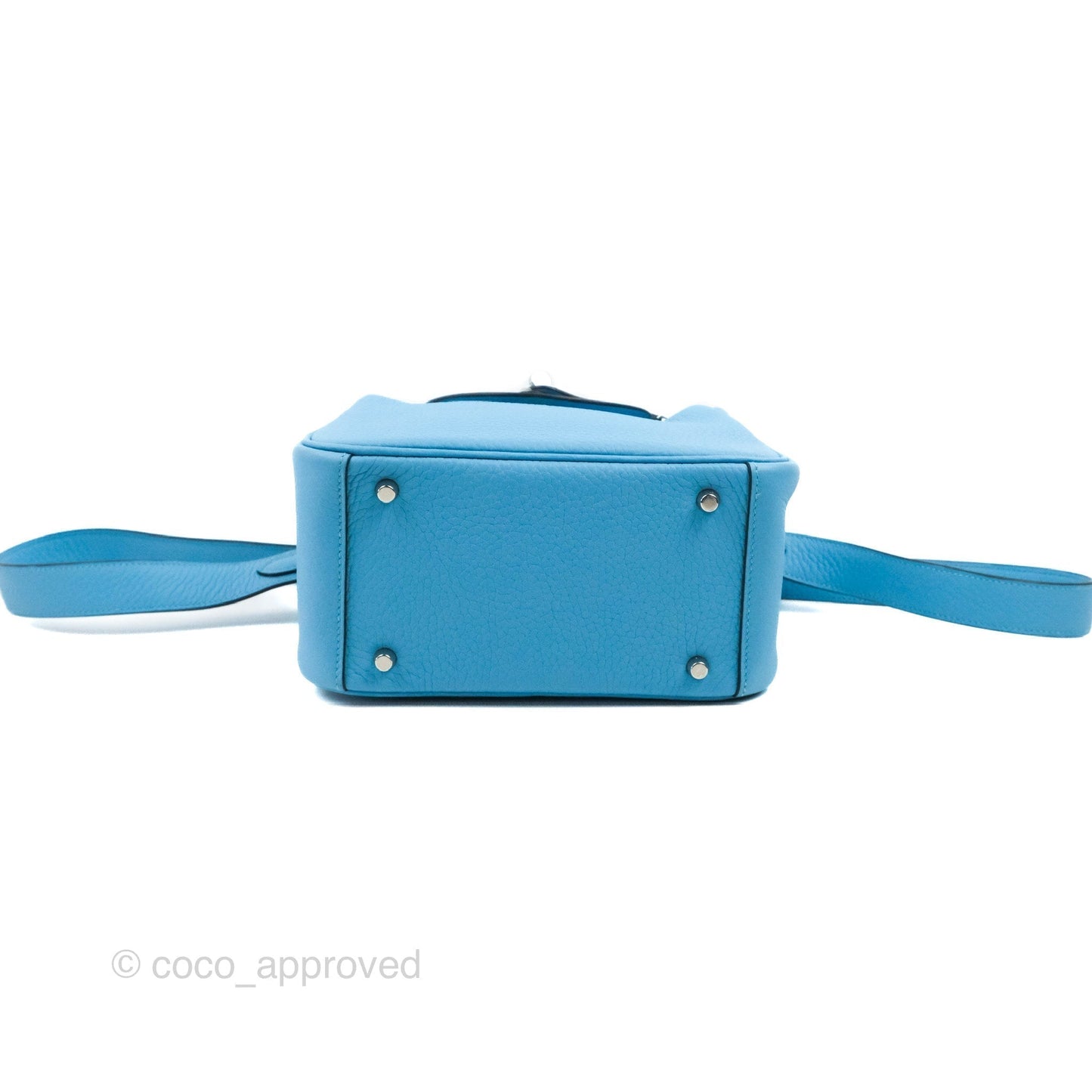 Hermès Mini Lindy 20 Bleu De Nord Clemence Palladium Hardware