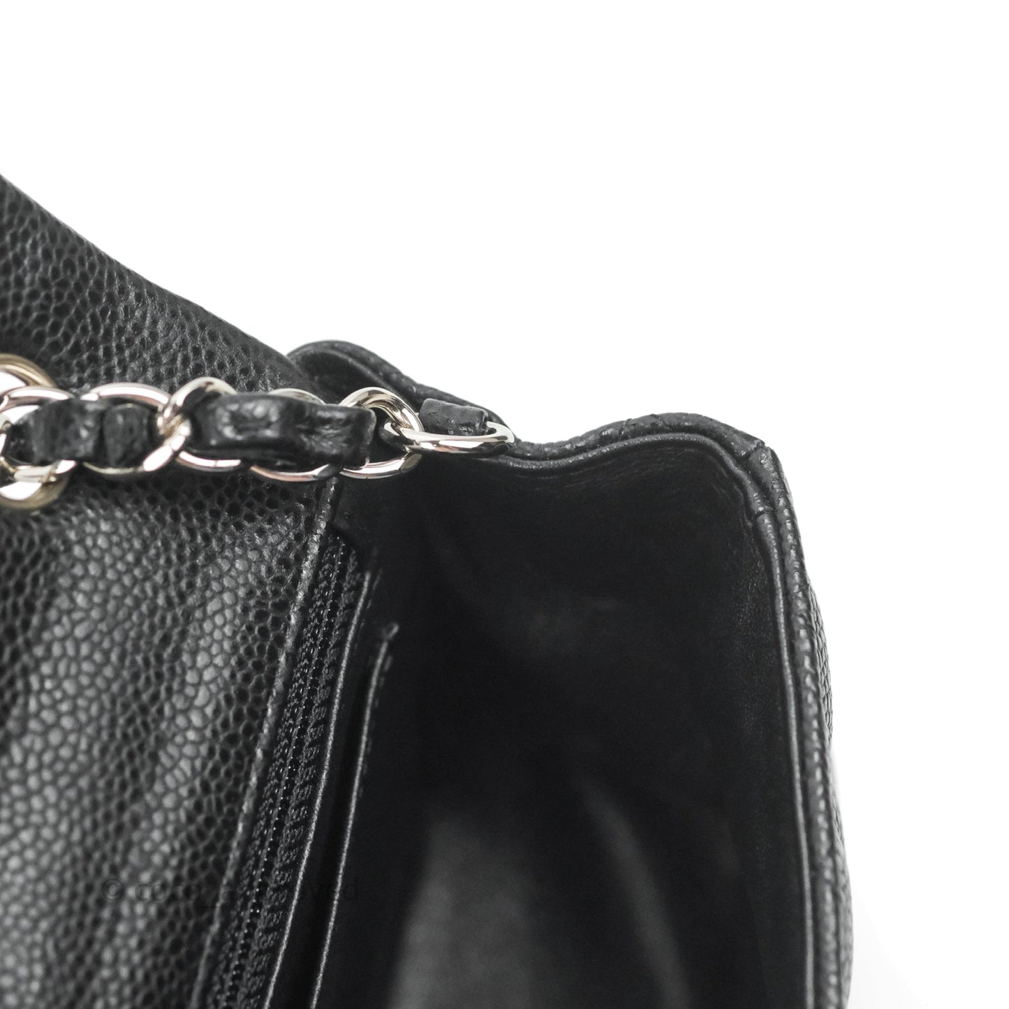 Chanel Quilted Mini Rectangular Black Caviar Silver Hardware