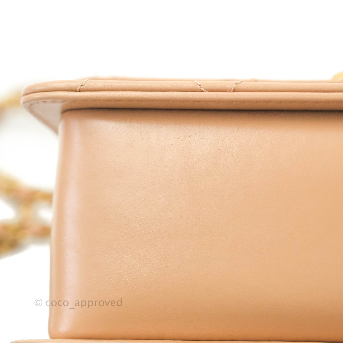 Chanel Quilted Perfect Fit Adjustable Beige Calfskin Gold Hardware 21A