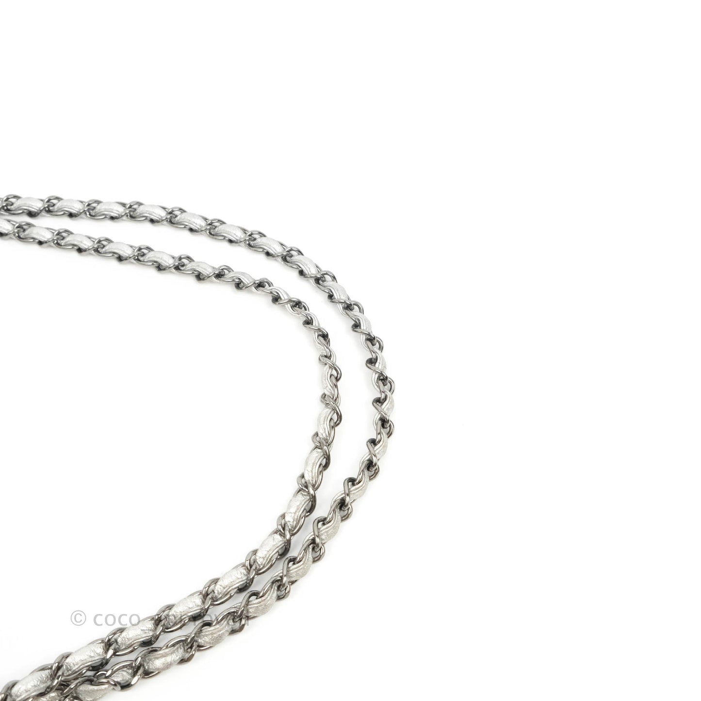 Chanel Vinyl Ice Cube Flap Bag Metallic Silver Silver Hardware