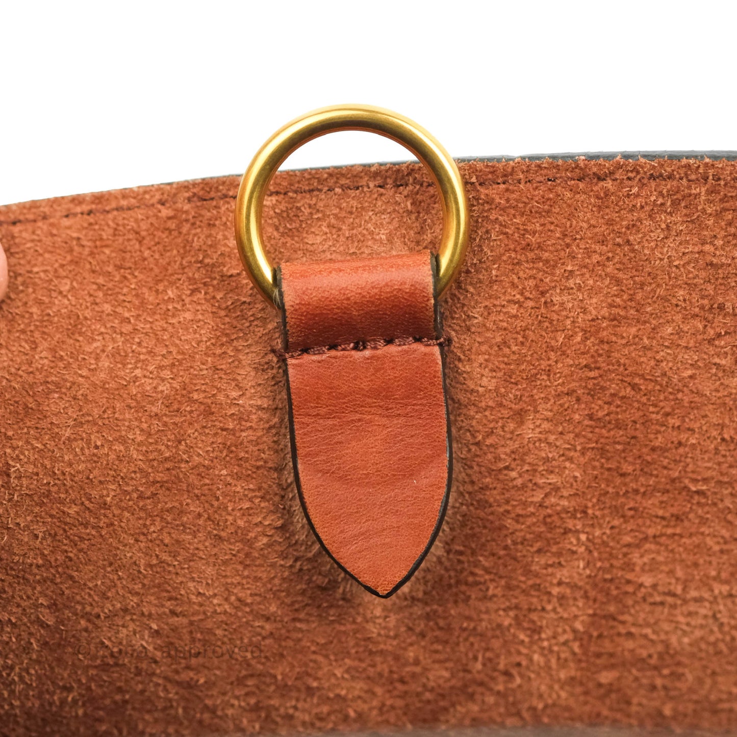 Celine Sangle Bucket Bag Calfskin Brick Red Gold Hardware